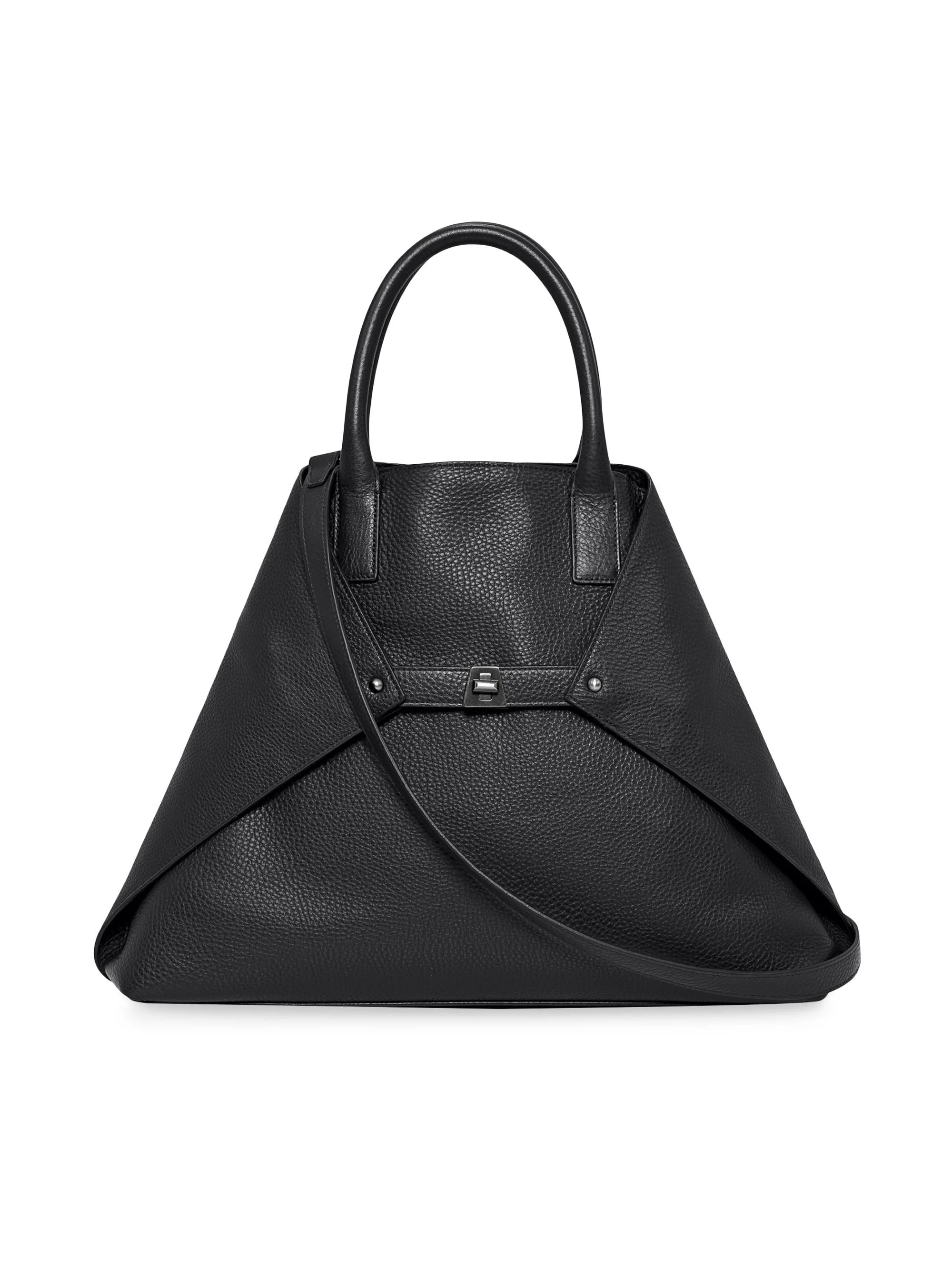 Women's Ai Medium Convertible Leather Tote - Black - 1