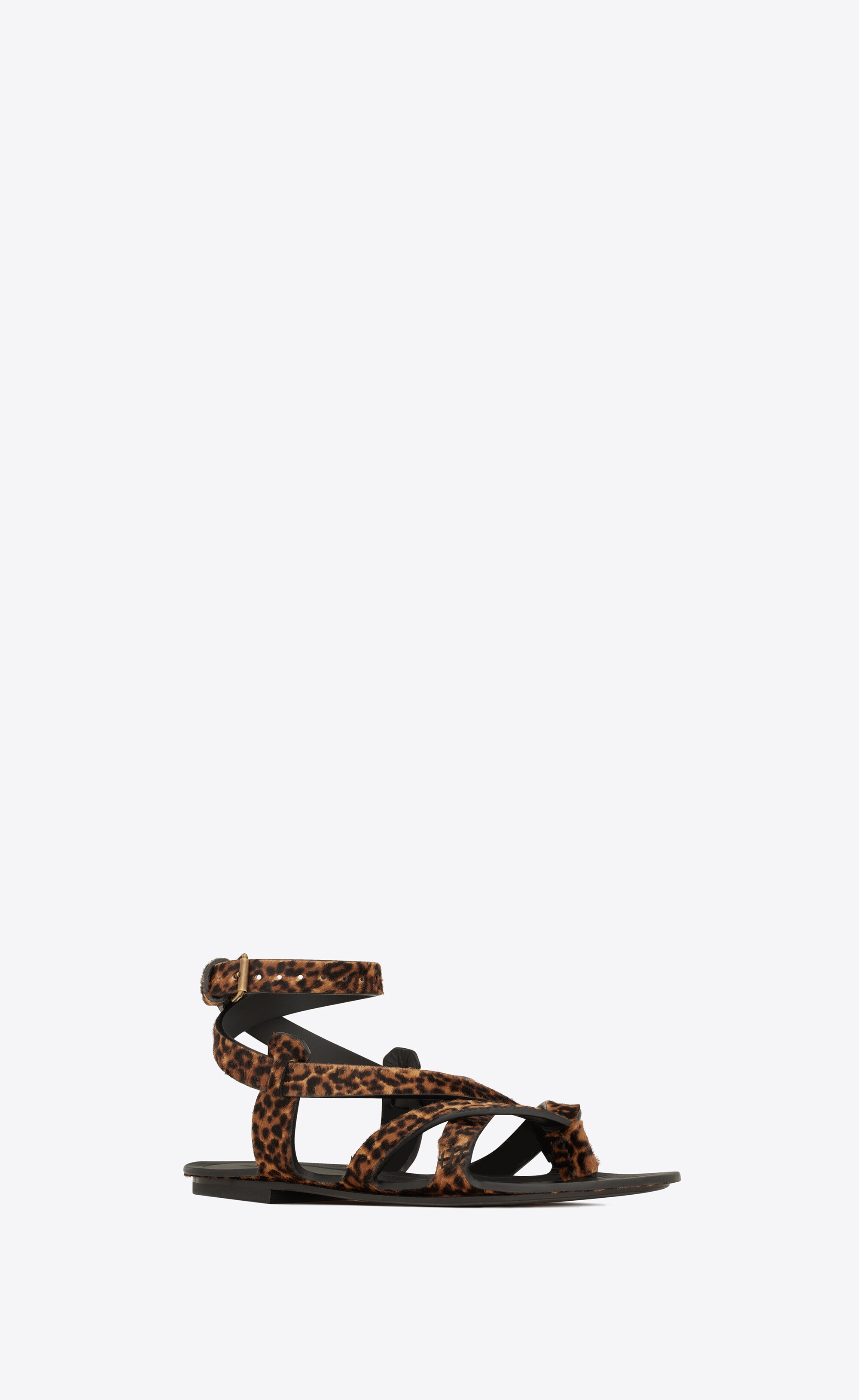 culver flat sandals in leopard-print pony-effect leather - 3