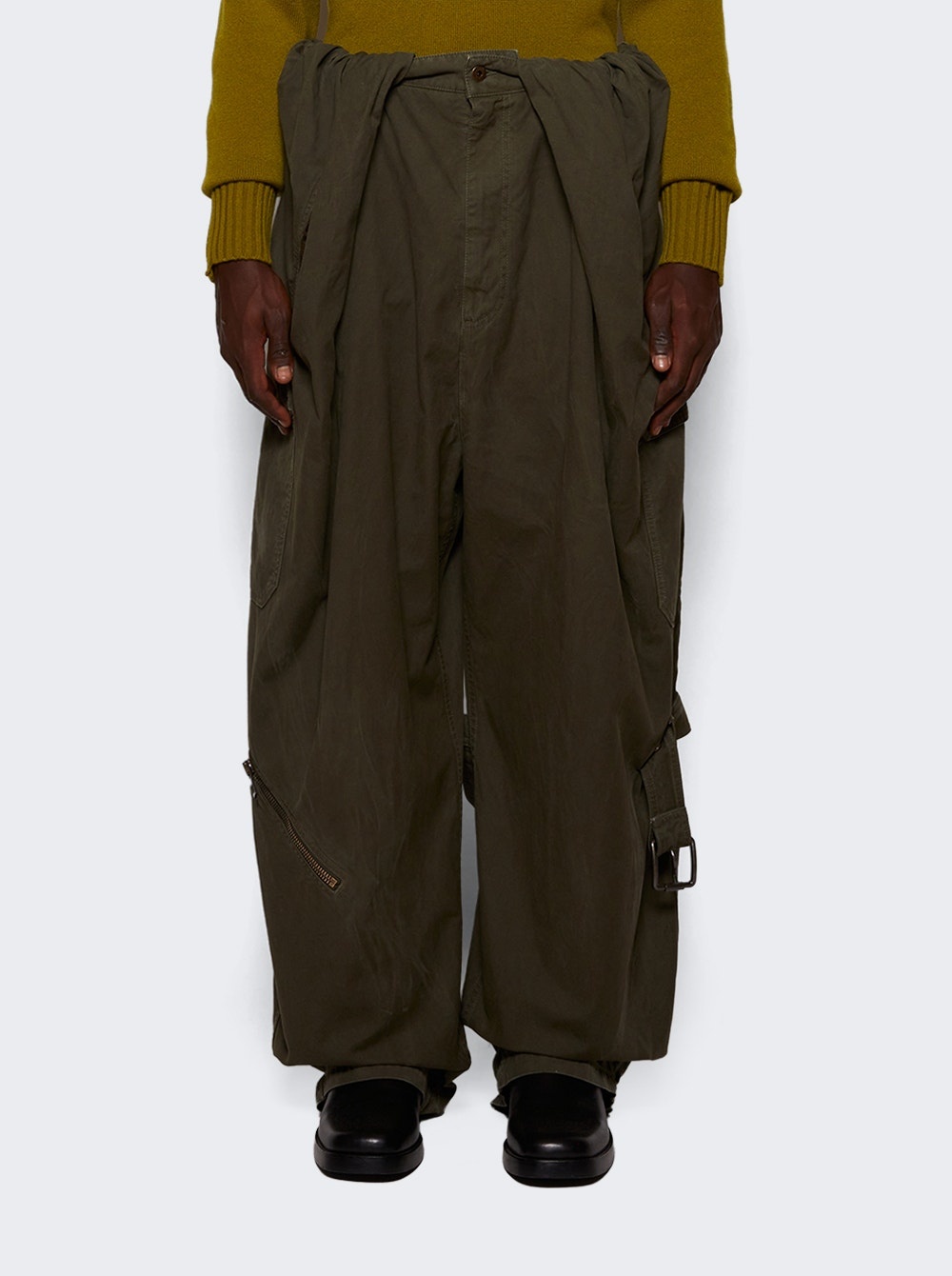 Balloon Cargo Trousers Deep Olive - 3