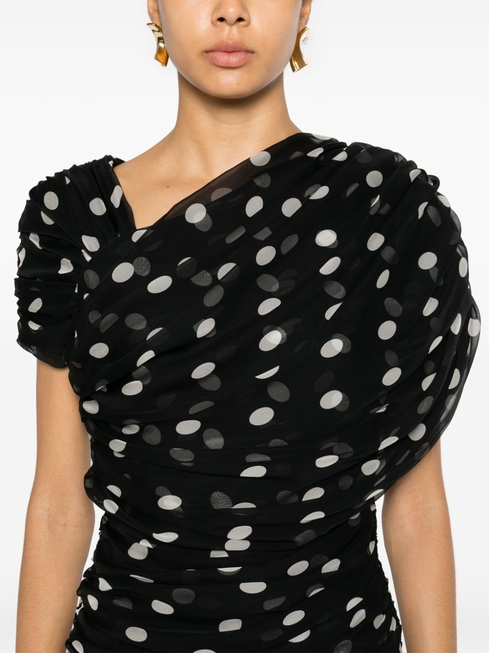 polka-dot silk minidress - 5