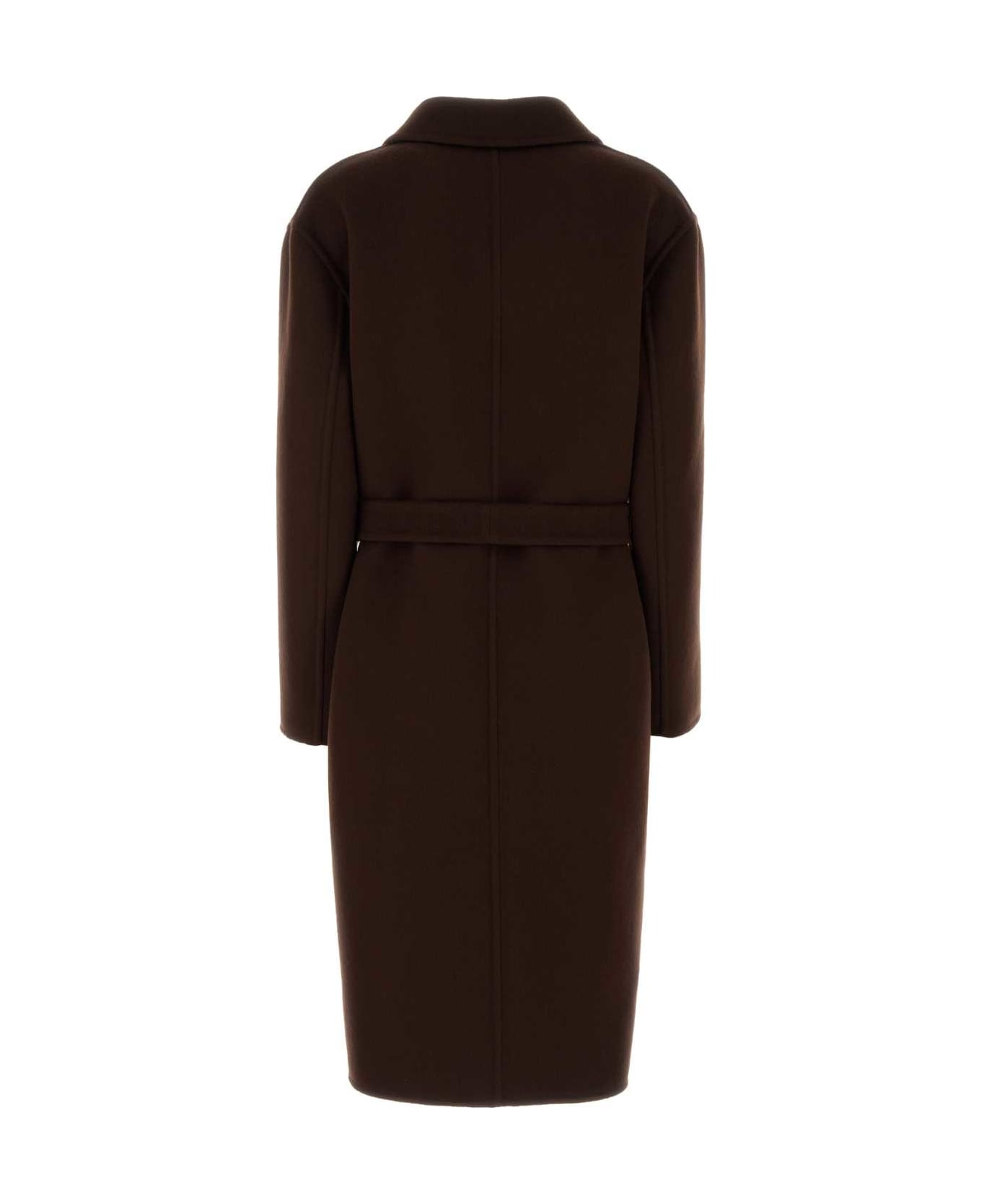 Chocolate Wool Blend Reversible Coat - 2