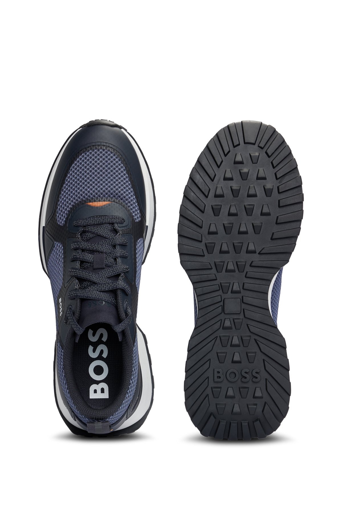 MIXED-MATERIAL TRAINERS WITH MESH DETAILS AND BRANDING - 4