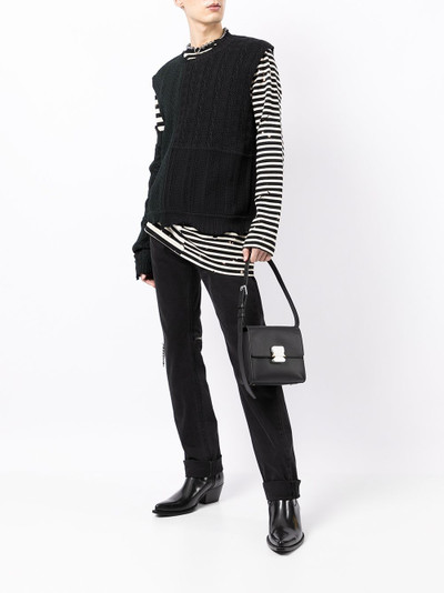 TAKAHIROMIYASHITA TheSoloist. asymmetric-sleeve knitted-panel top outlook