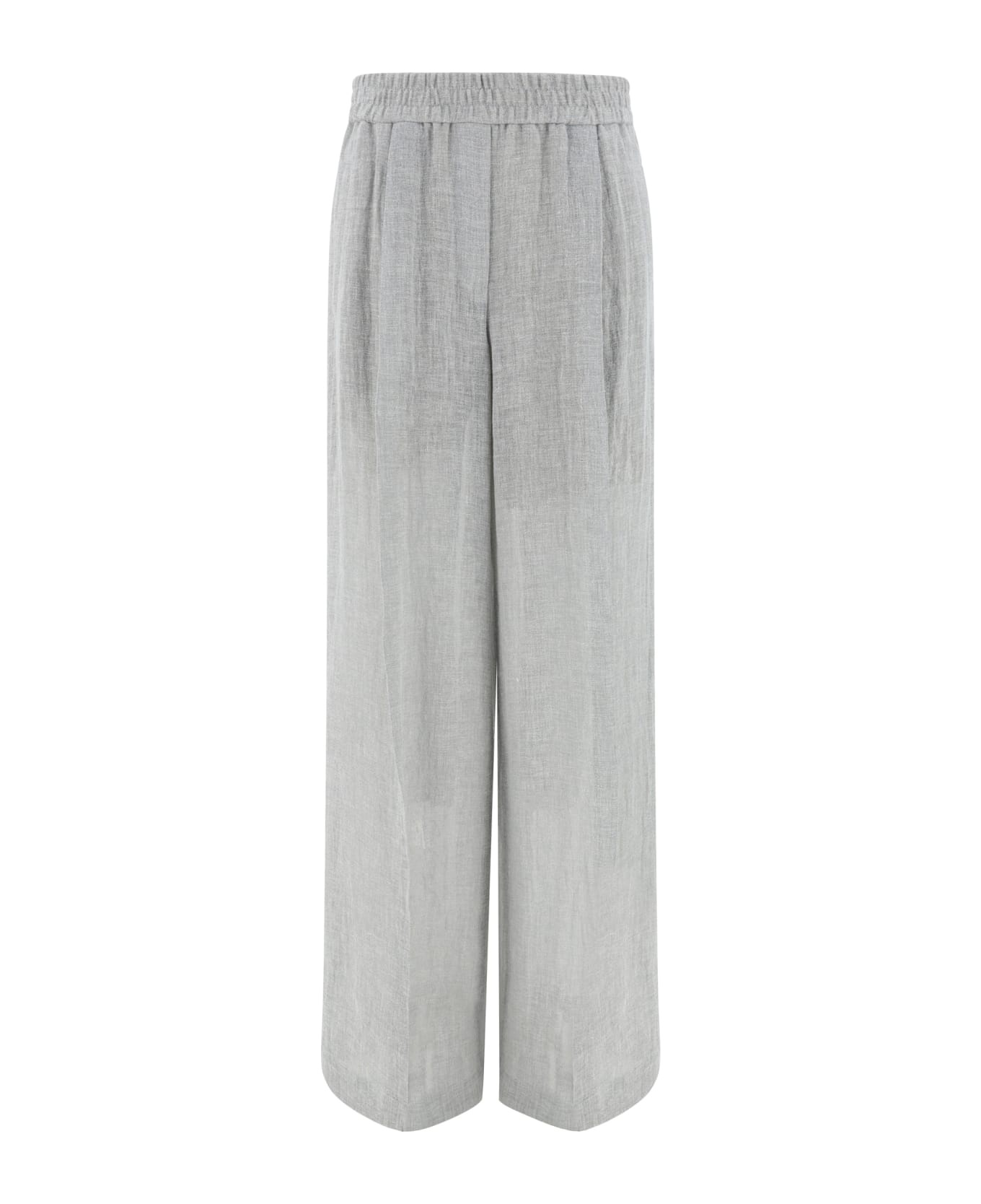 Wide Leg Linen Trousers - 1