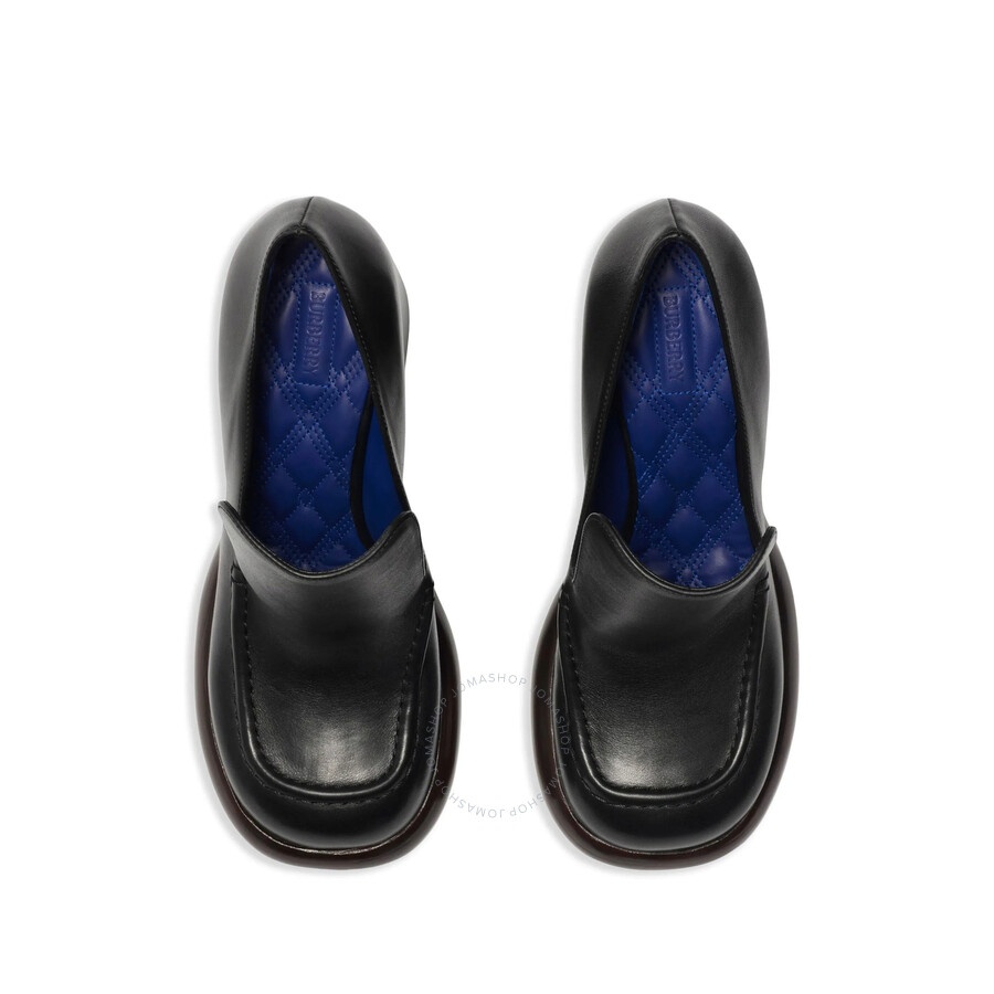 Burberry 120Mm Leather Wedge Heel Loafers - 3