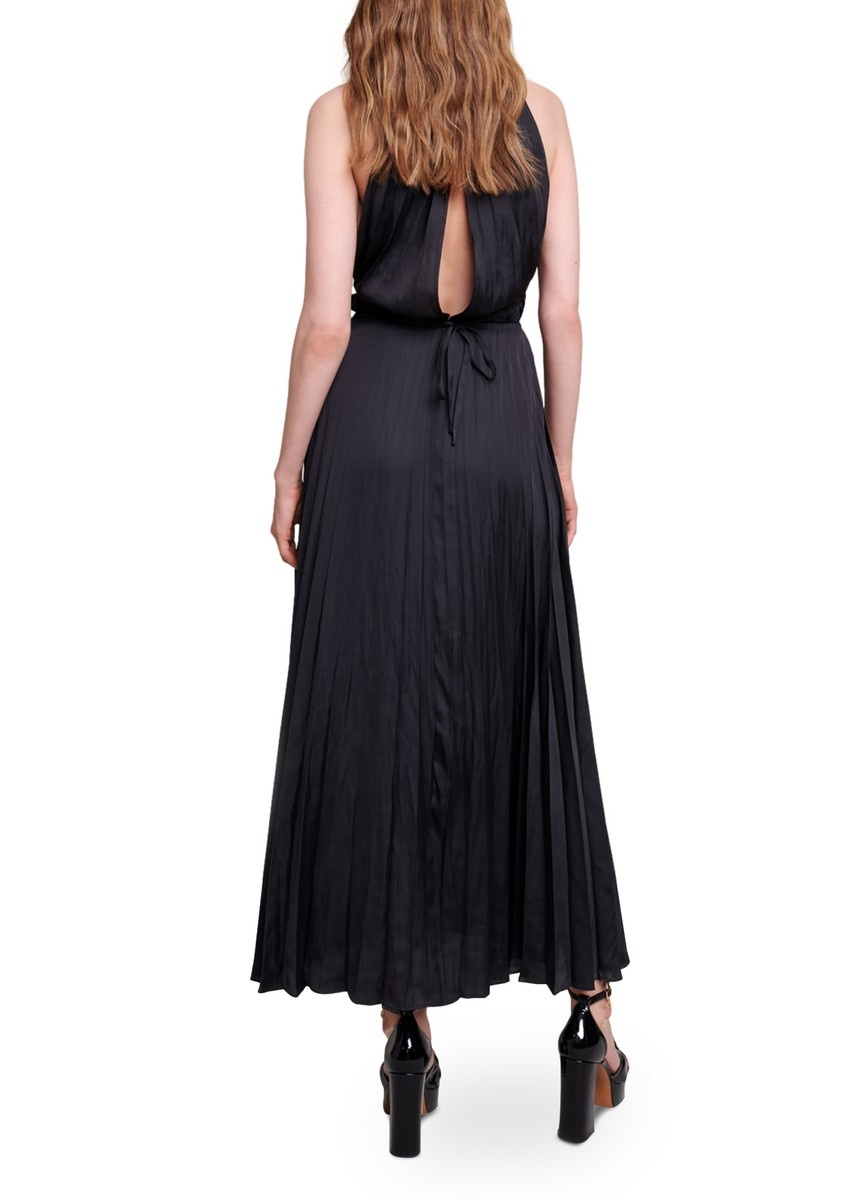 Satiny pleated maxi dress - 6