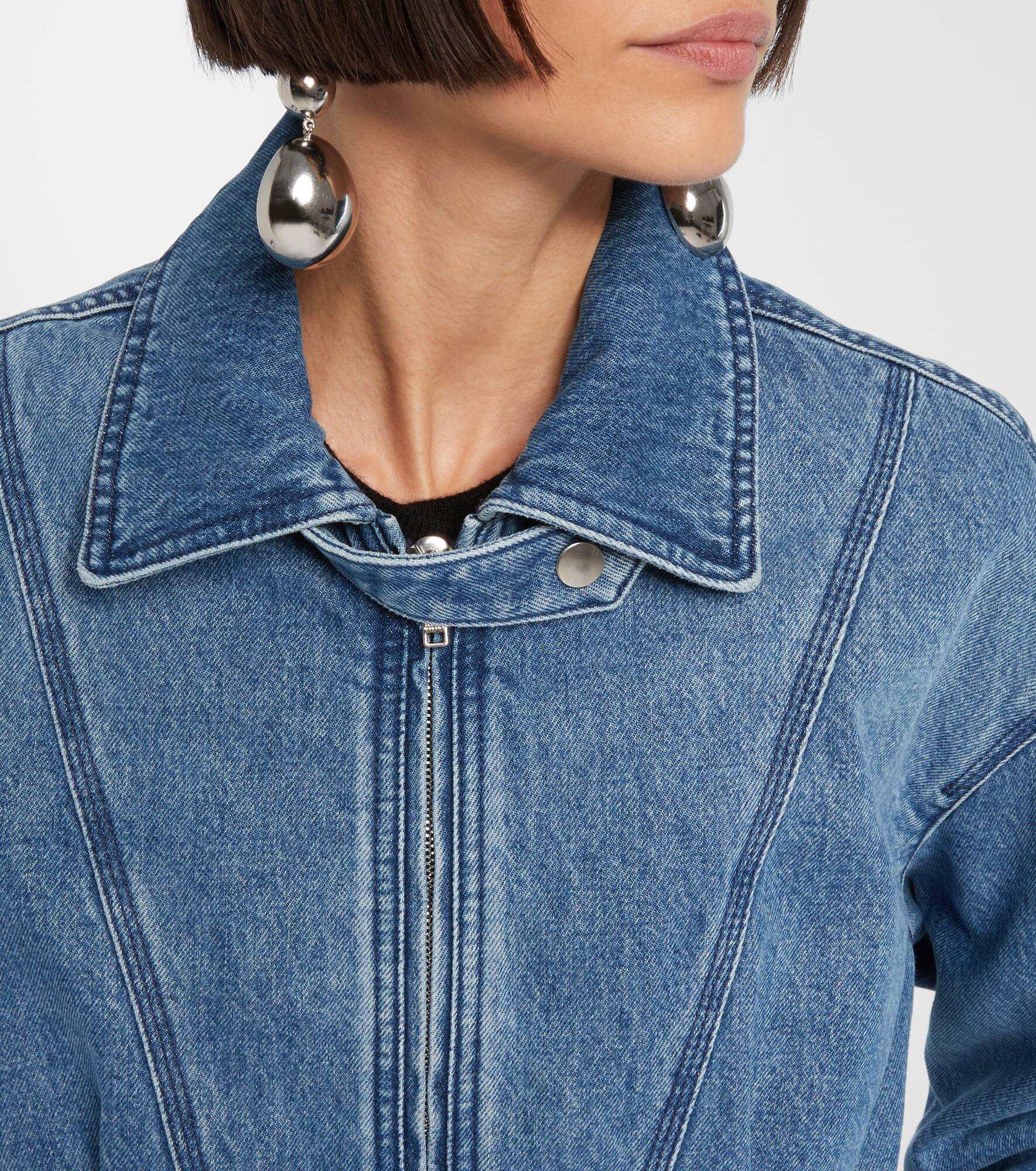 Santa cropped denim jacket - 4