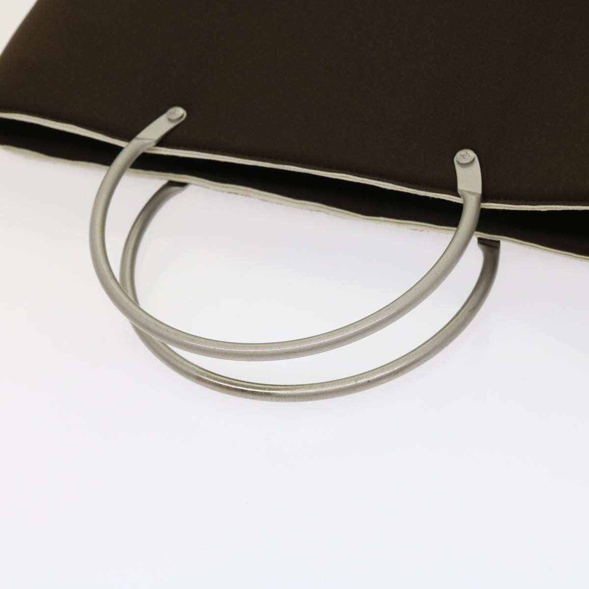 CHANEL Hand Bag Nylon Brown CC - 5