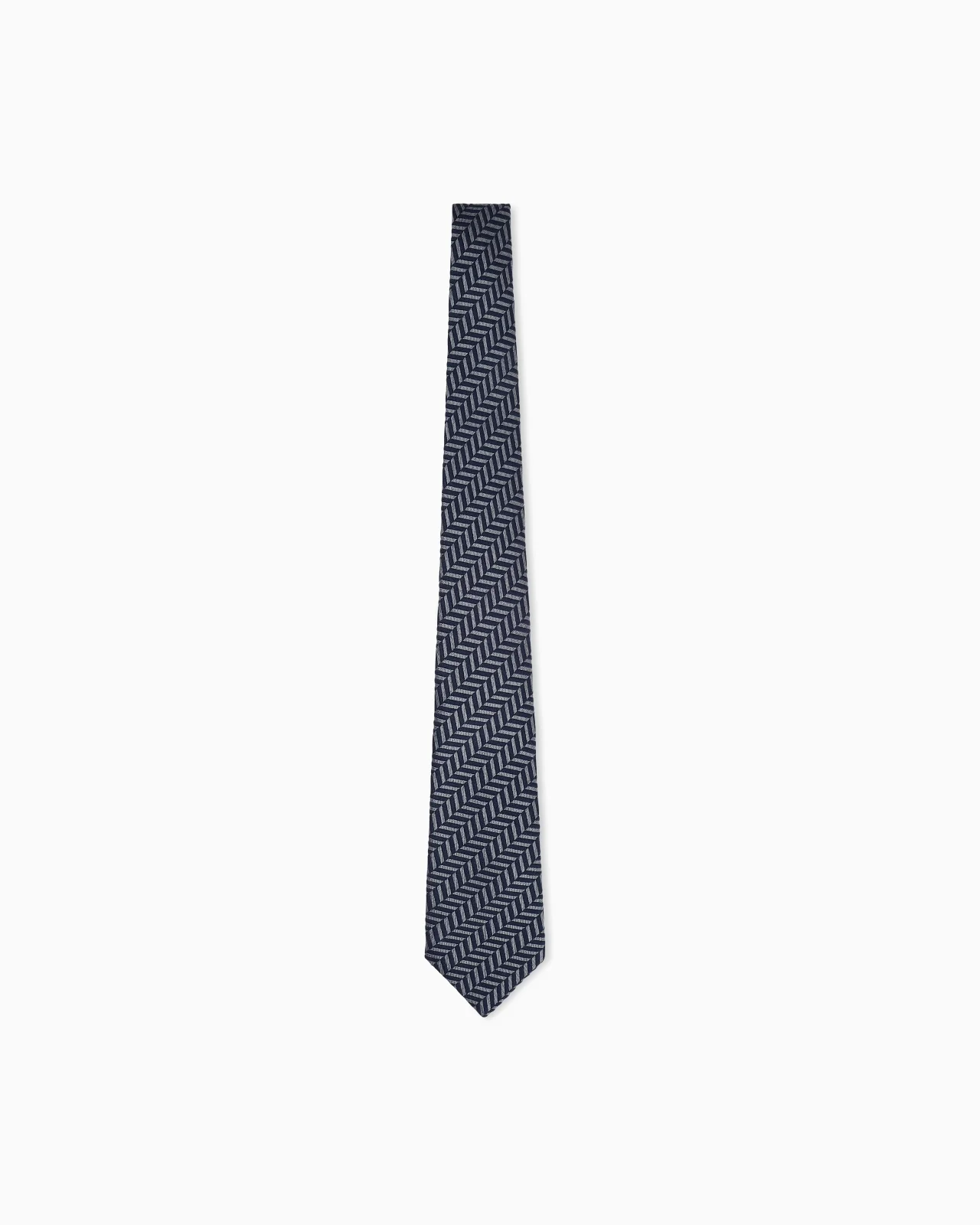 SILK TIE WITH HERRINGBONE PATTERN - 1