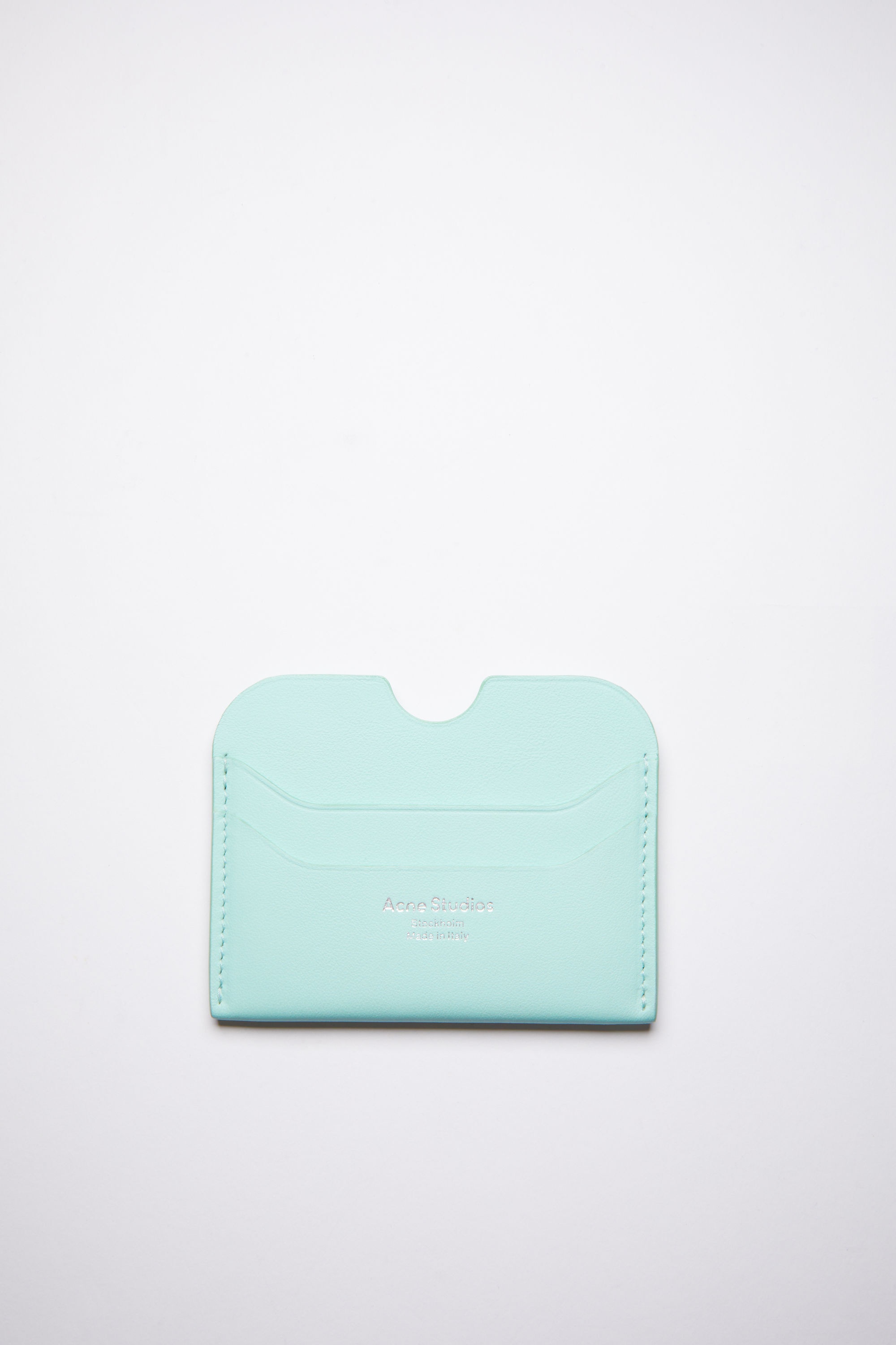 Leather card holder - Pastel green - 1