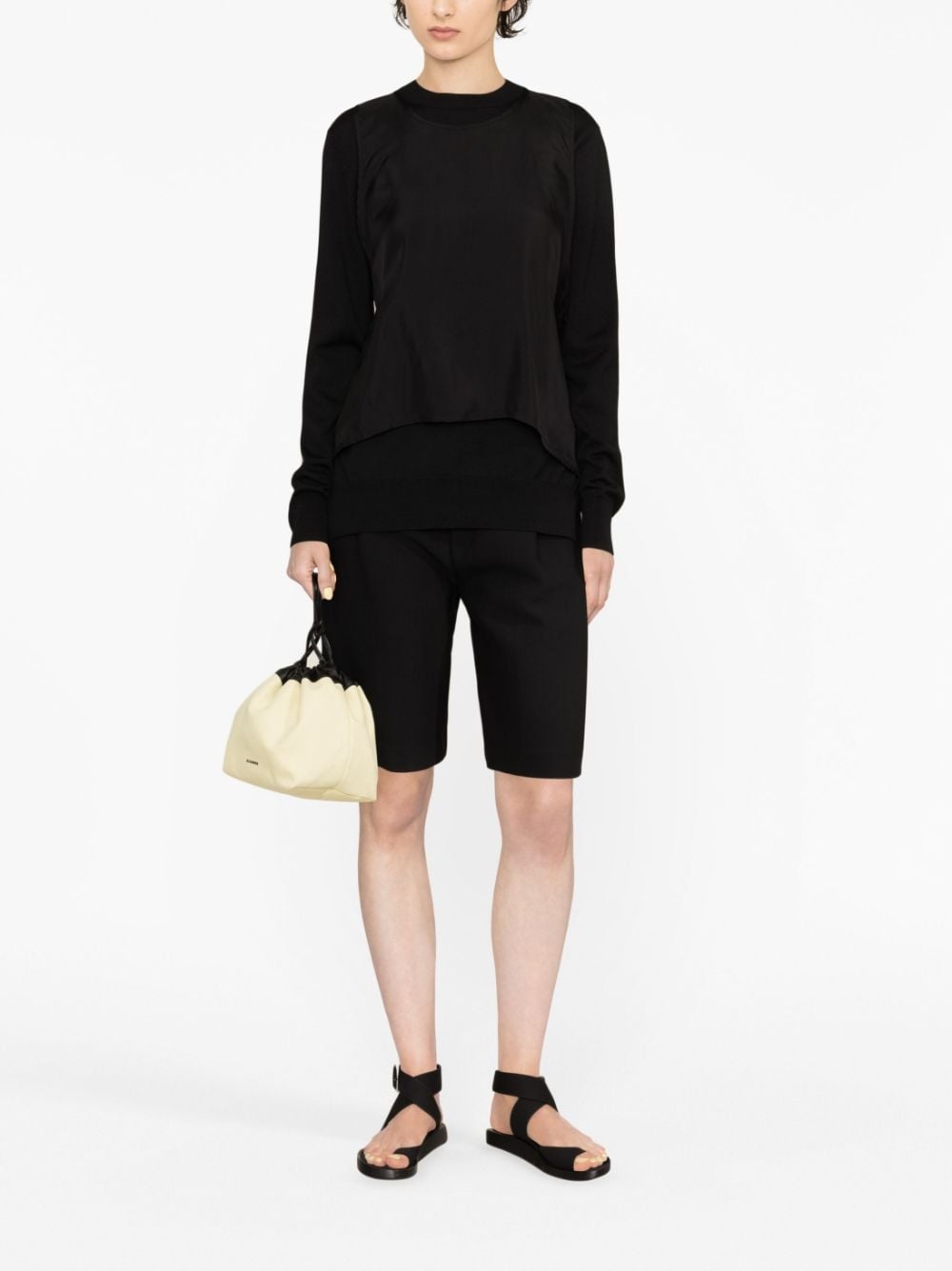 layered-design wool jumper - 2