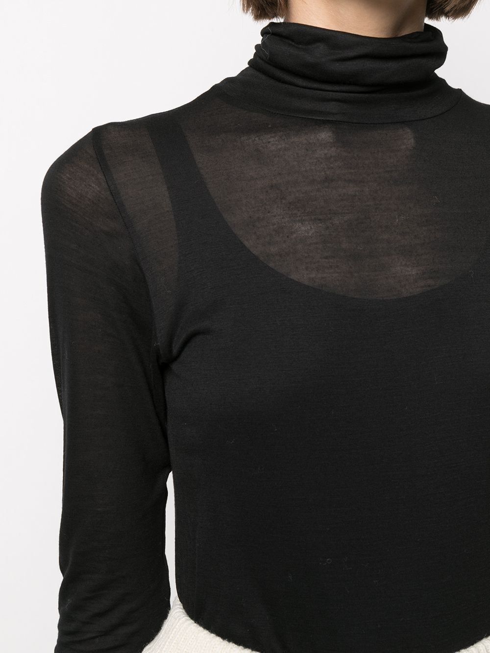 rollneck long-sleeve bamboo T-shirt - 5