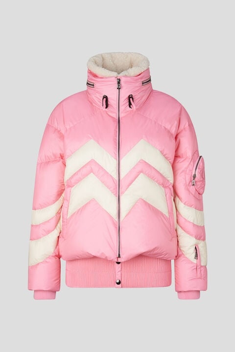 Valea down ski jacket in Pink/Off-white - 1