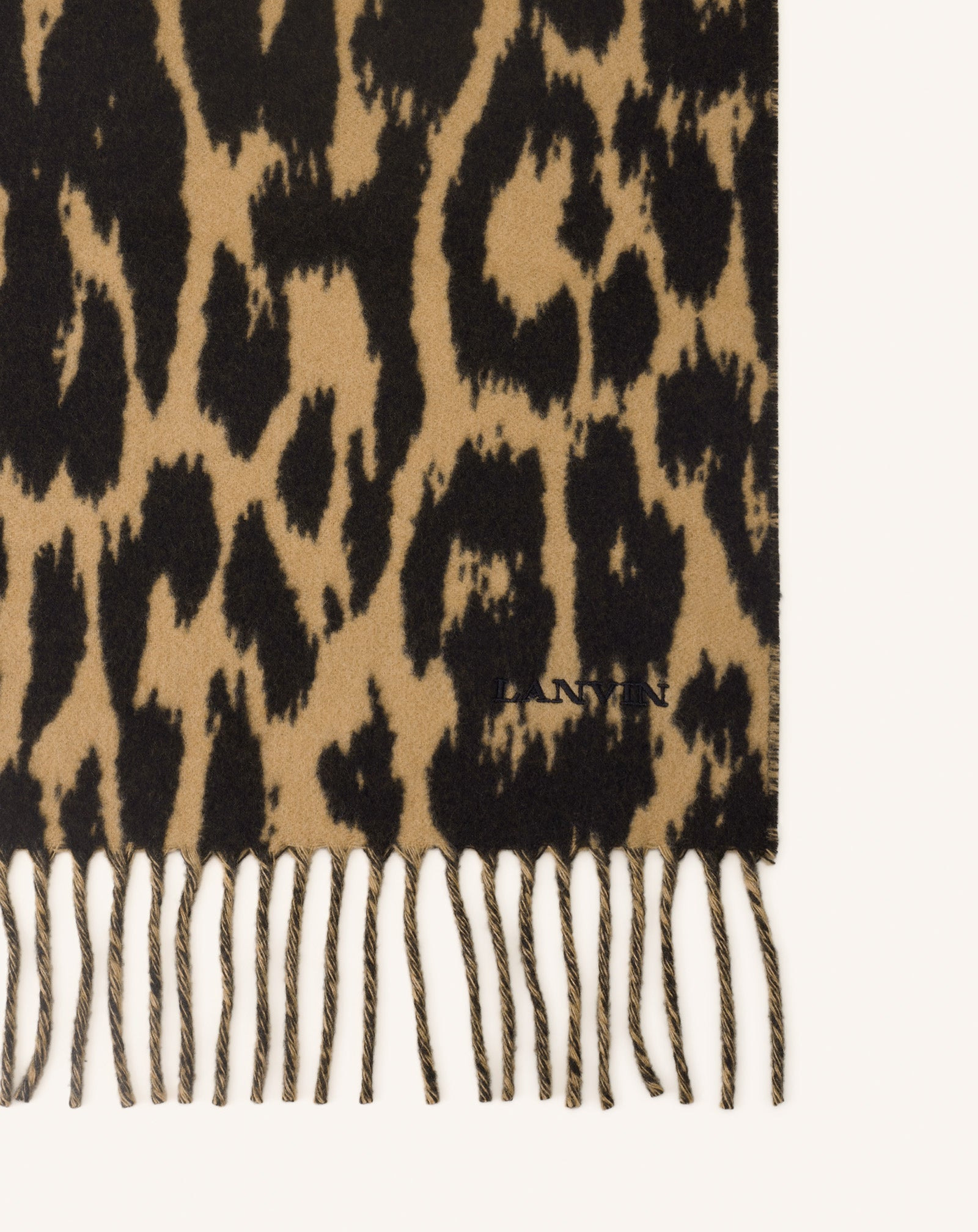 LEOPARD PRINT WOOL SCARF - 2