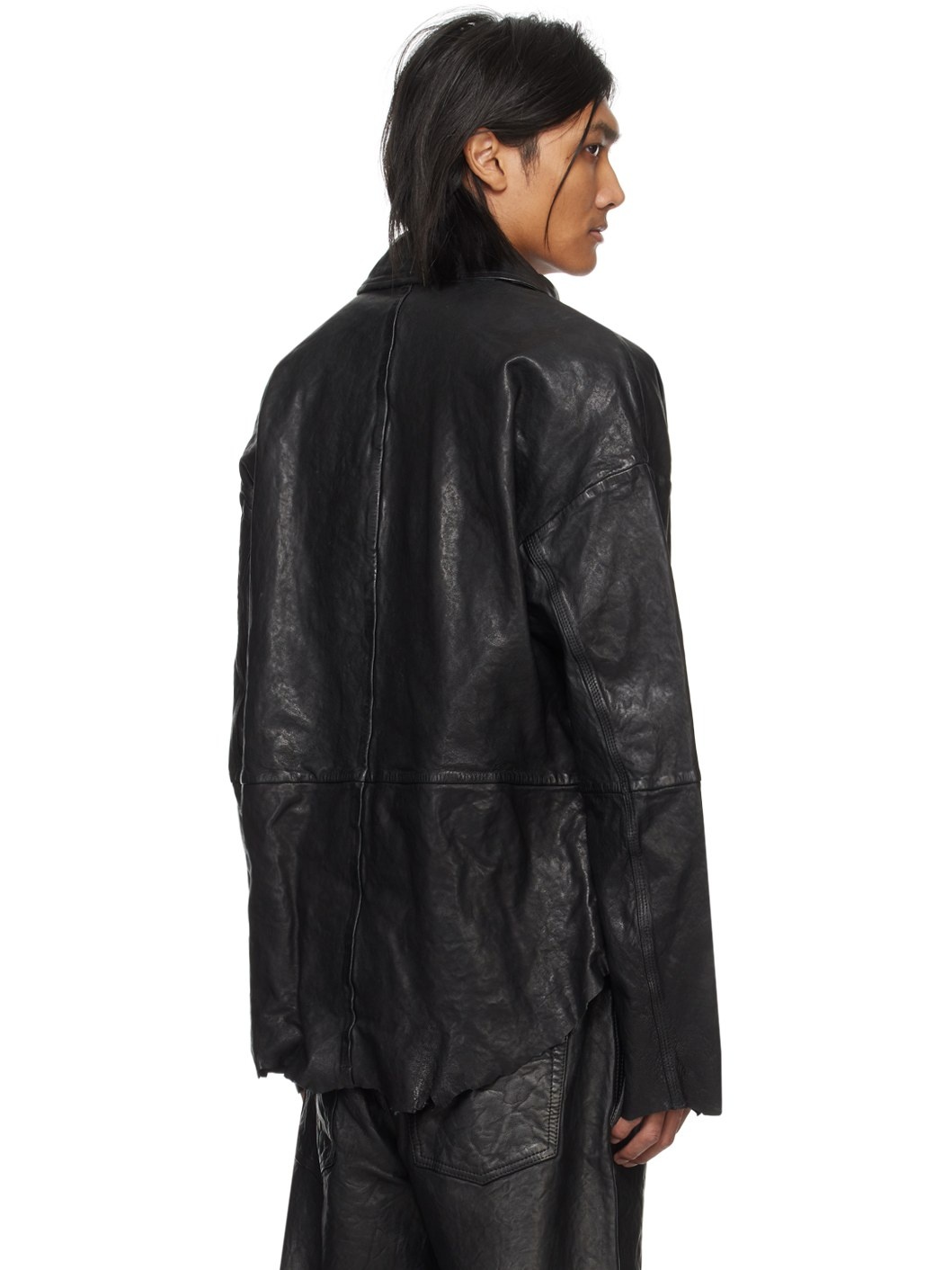 Black L-Mart-A Leather Jacket - 3