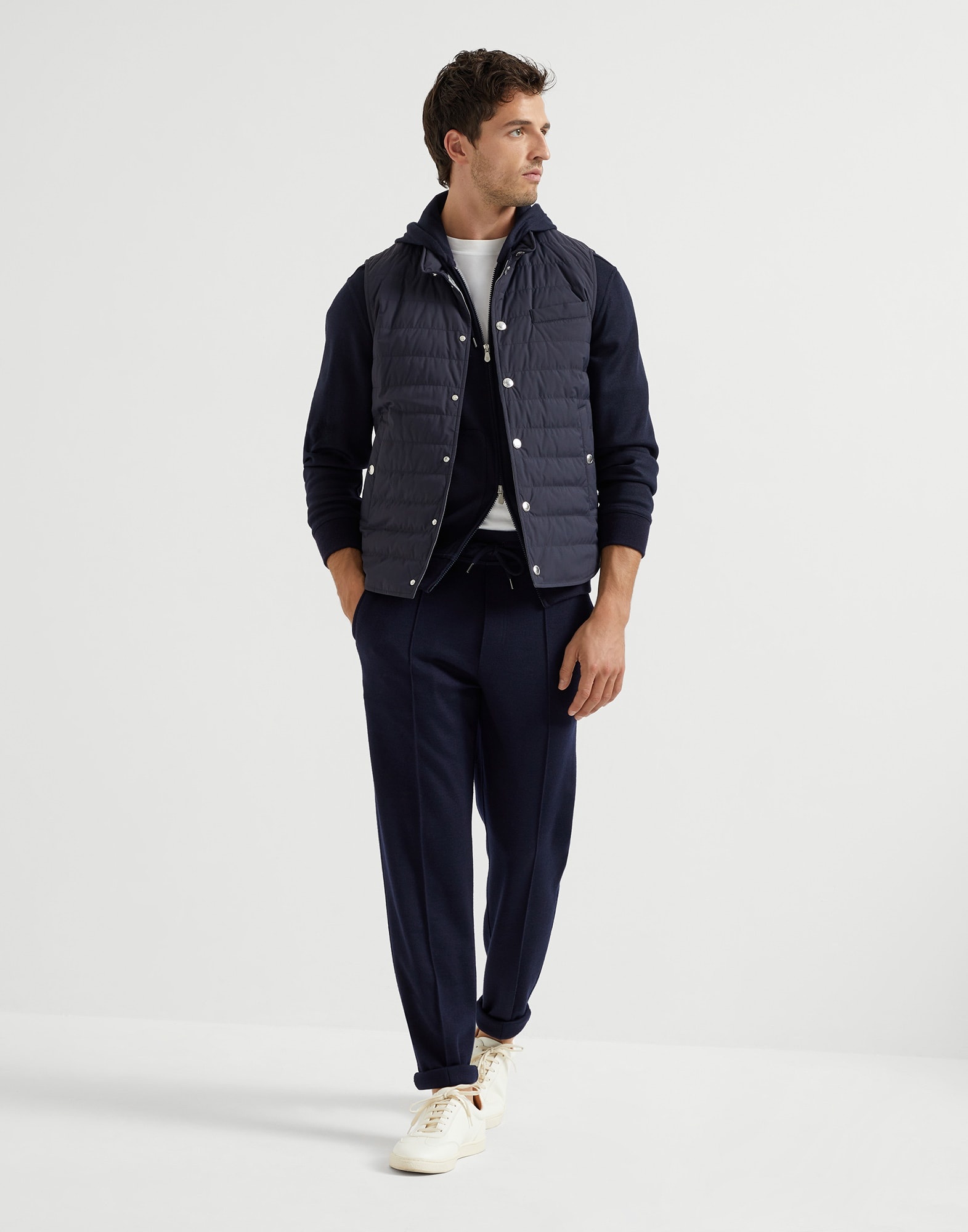 Cashmere and silk French terry hooded sweatshirt with zipper - 5