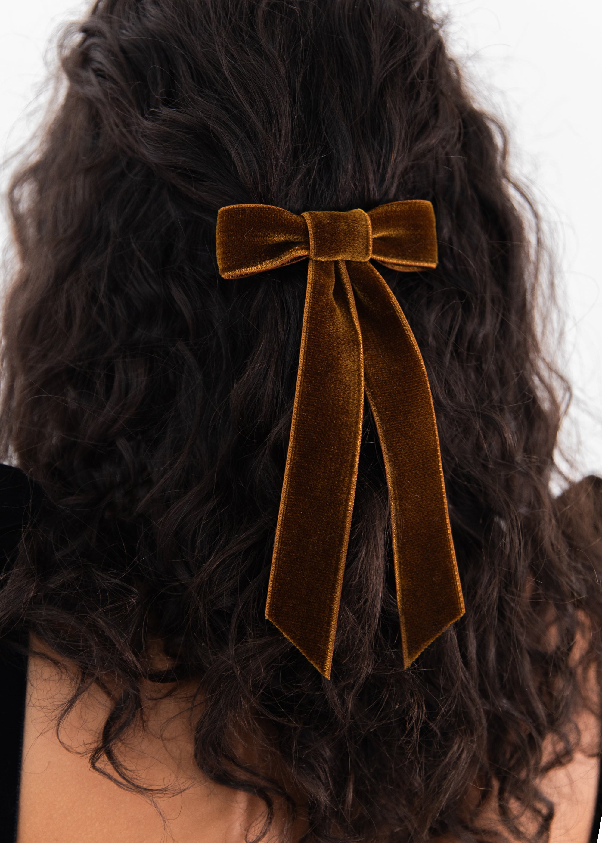 Velvet Bow Barrette - 3