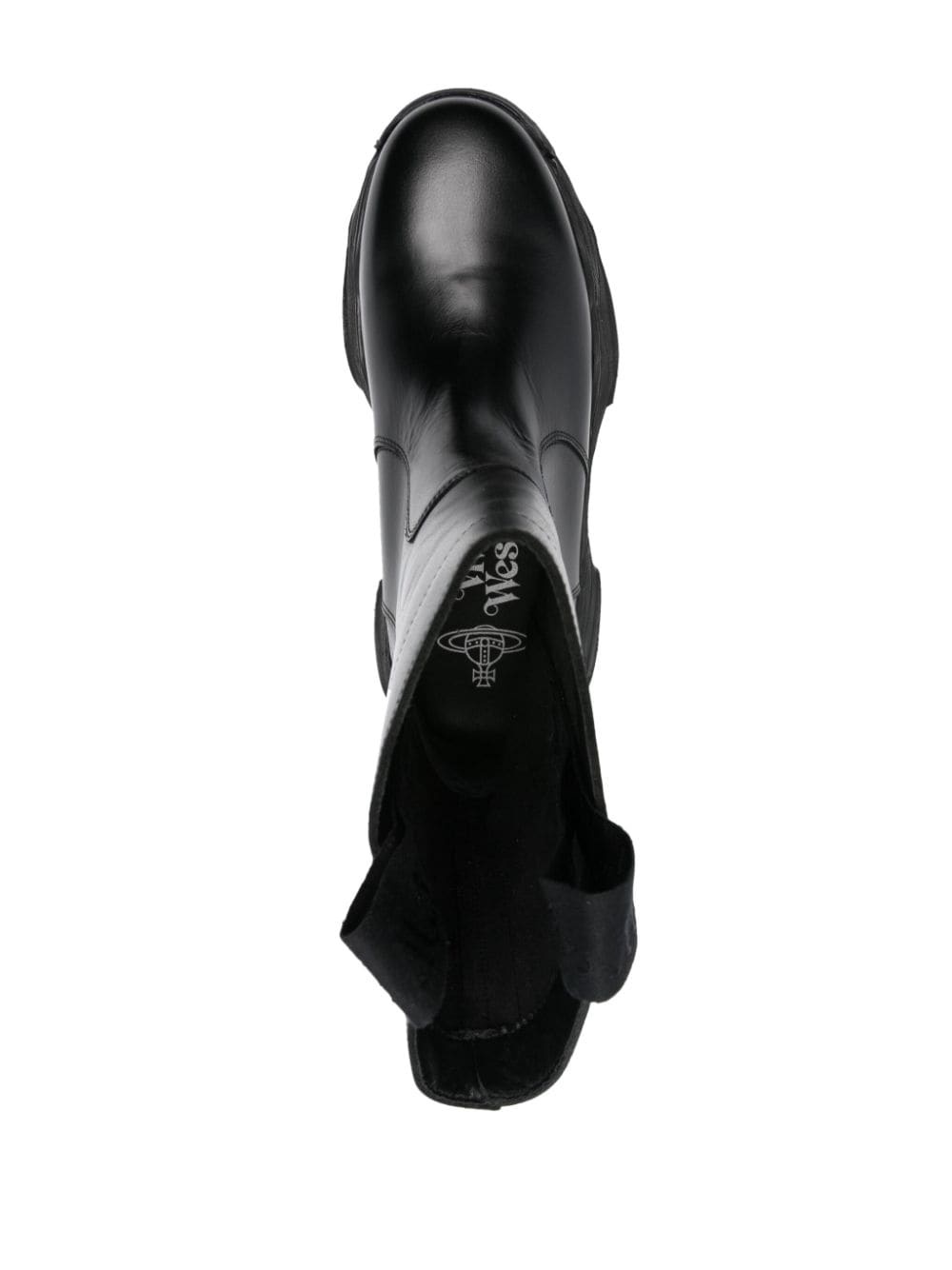 logo-embossed chunky leather boots - 4