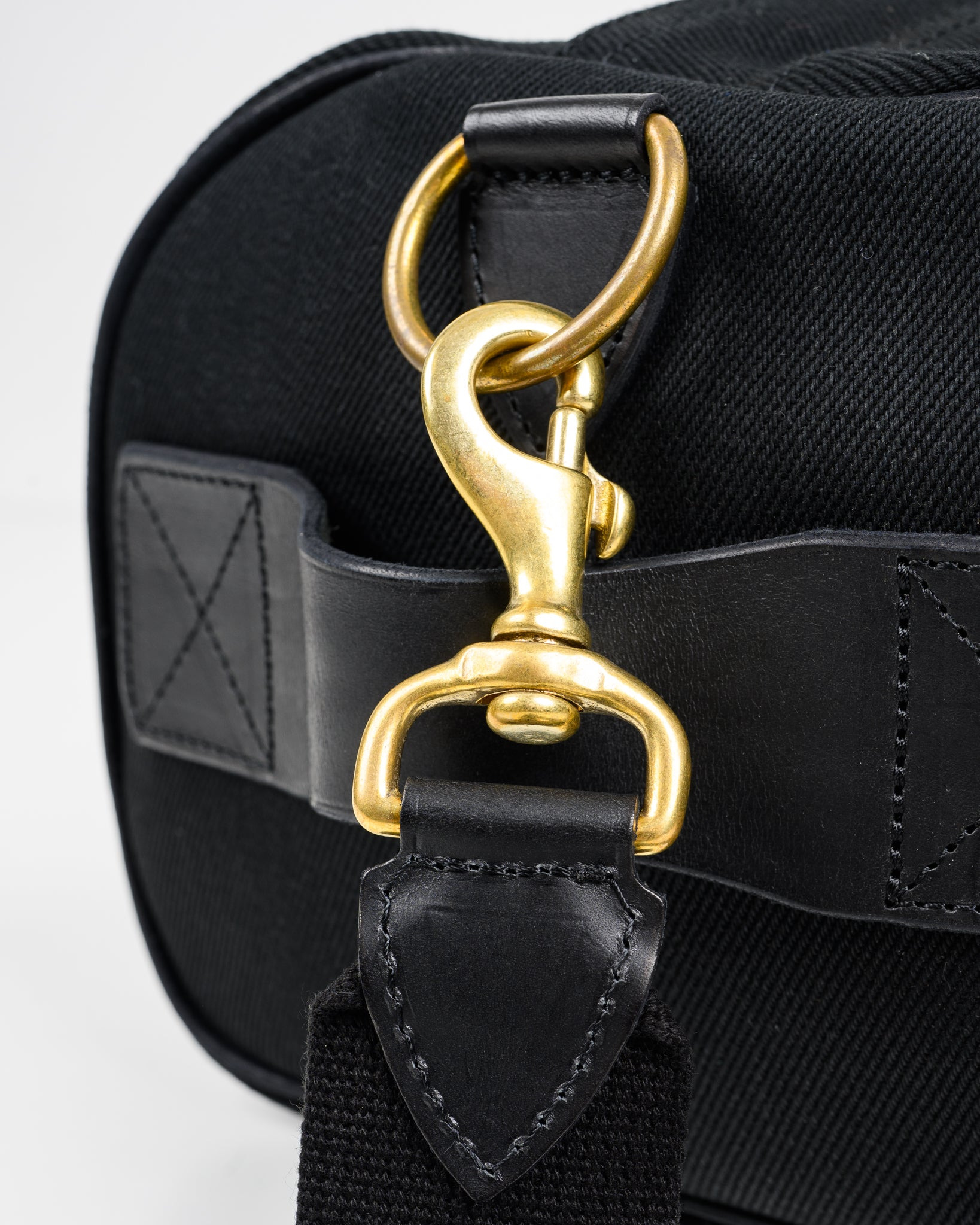 IHE-24-BLK 21oz Denim and Buttero Leather Holdall - Superblack - 15
