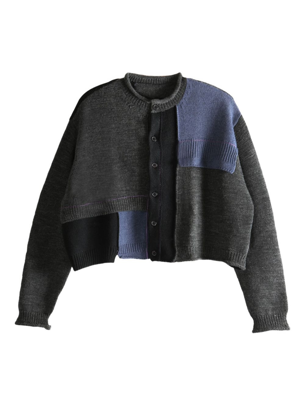 patchwork wool cardigan - 1