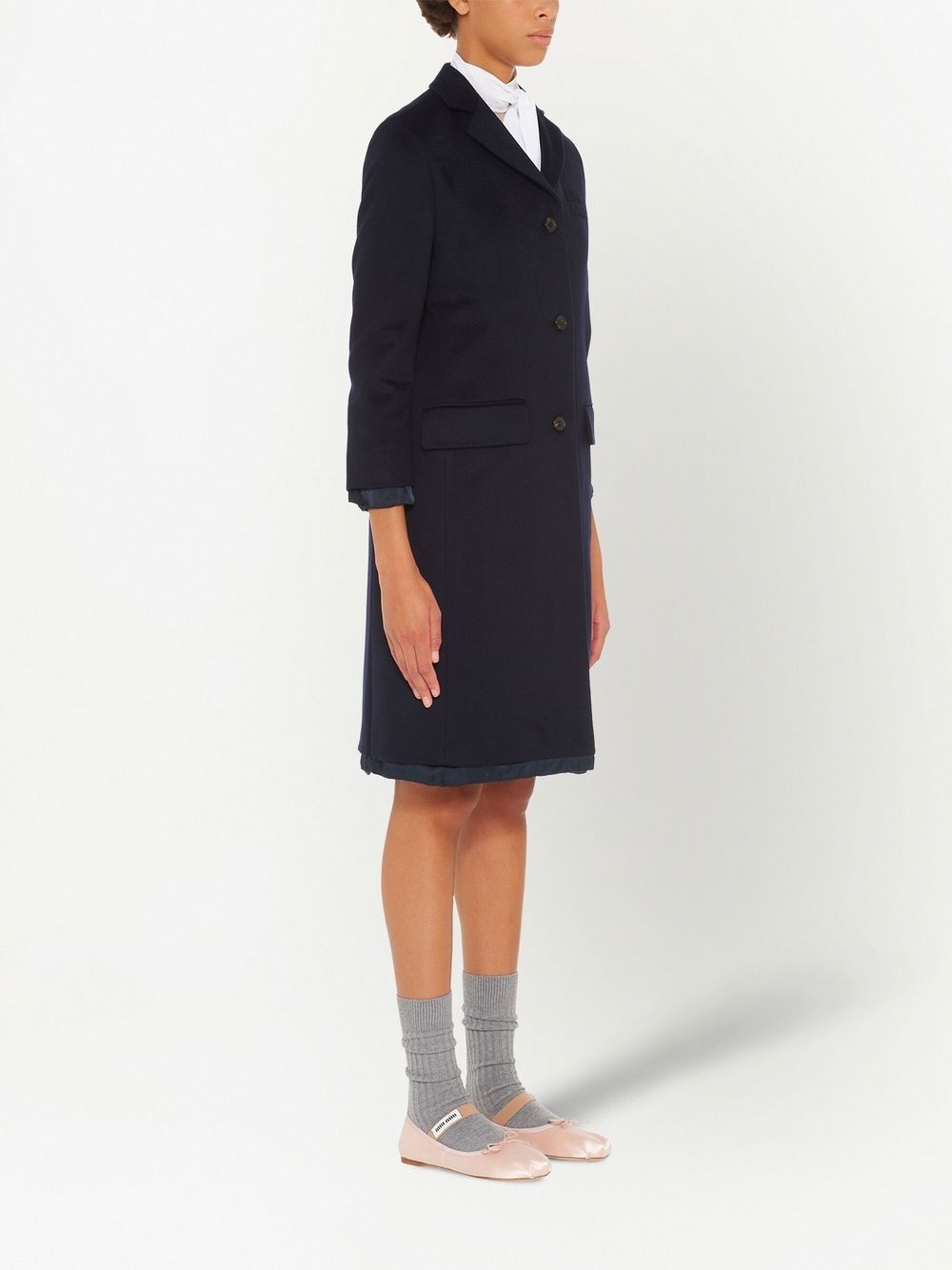 Single-Breasted Velour coat - 3