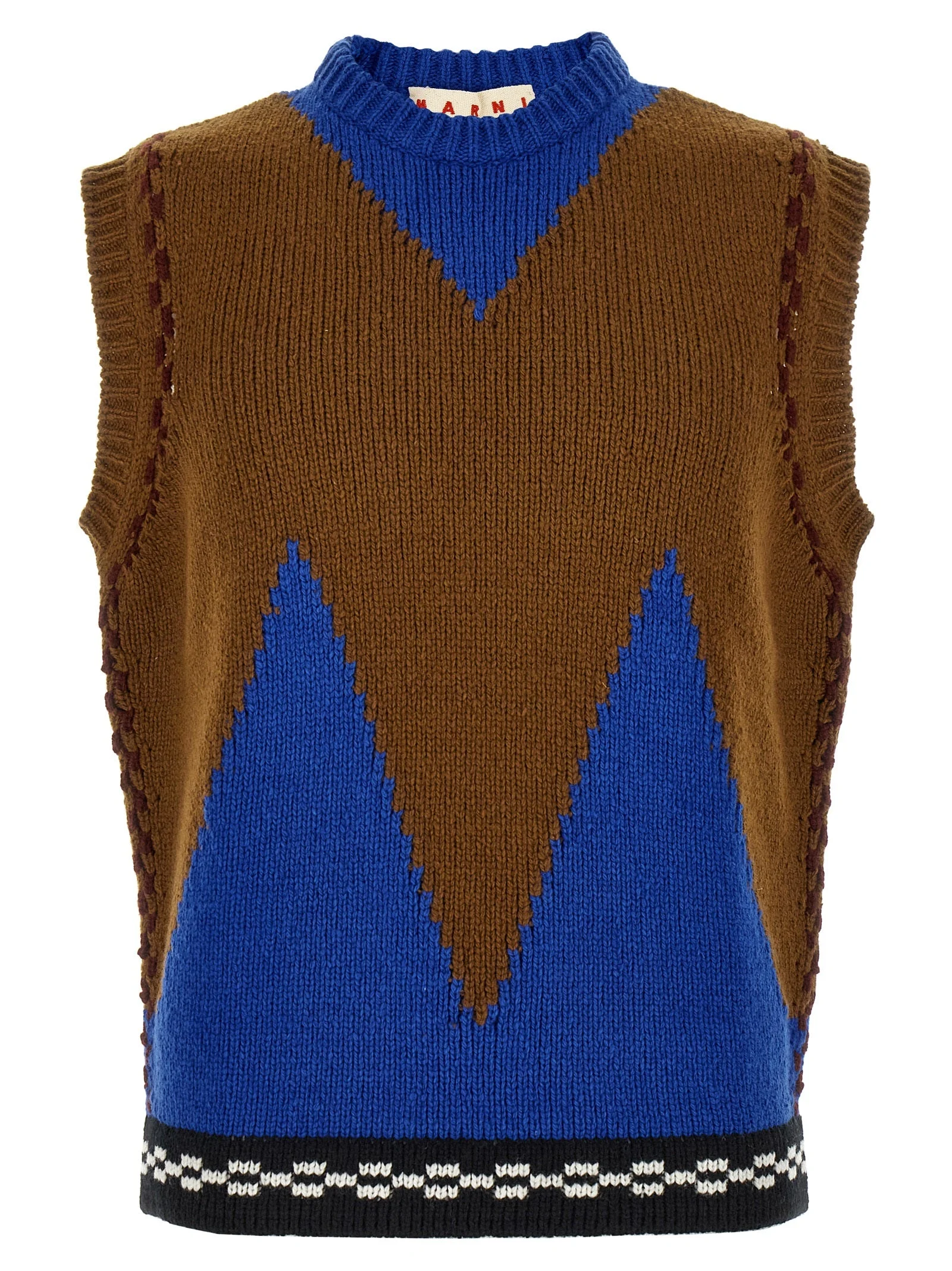 Marni Men M-Shaped Intarsia Vest - 1
