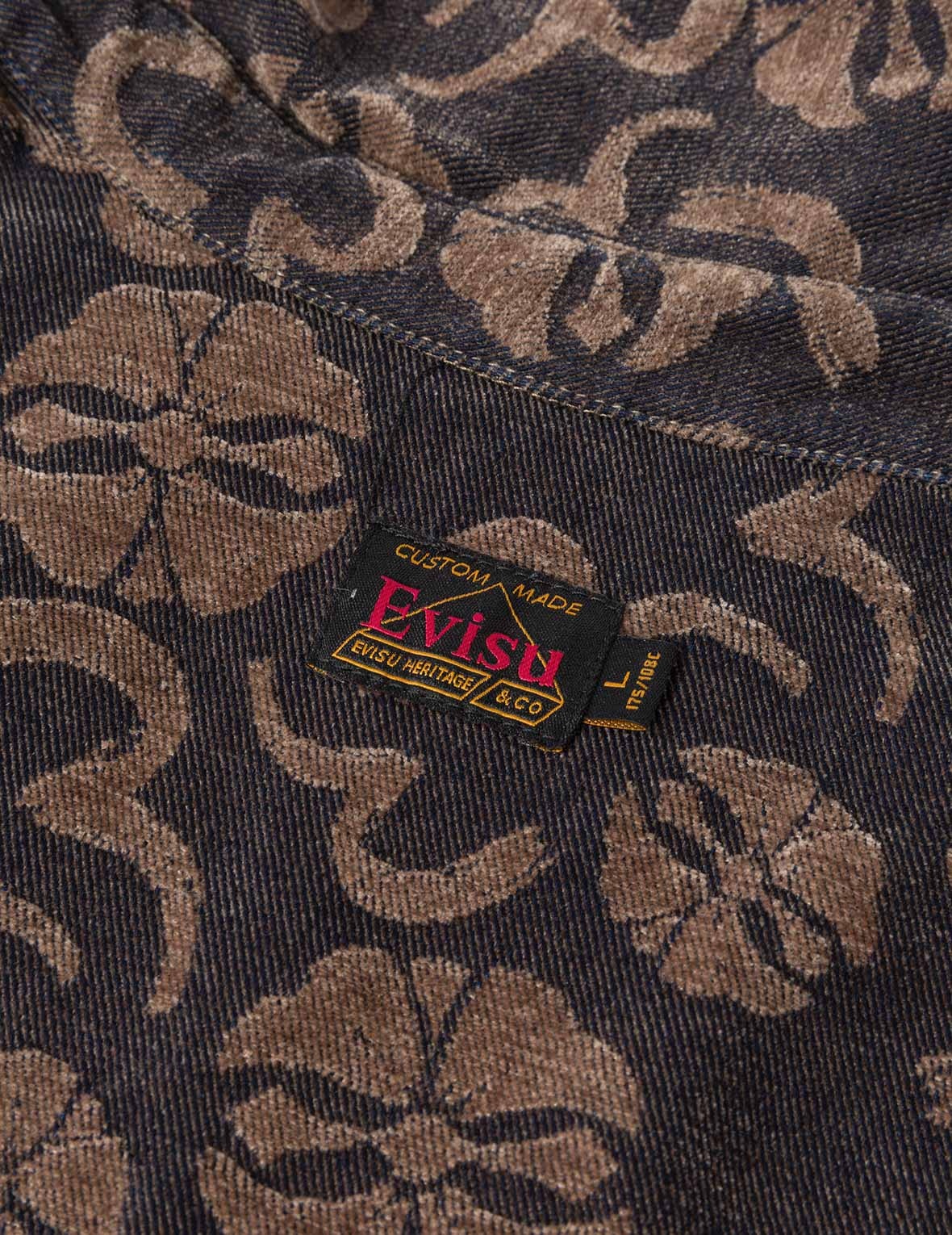 Allover Seagull and Kamon Jacquard Loose Fit Shirt Jacket - 12