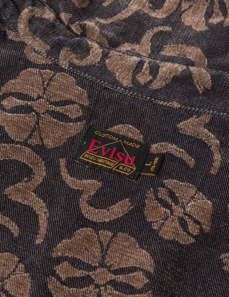 Allover Seagull and Kamon Jacquard Loose Fit Shirt Jacket 12