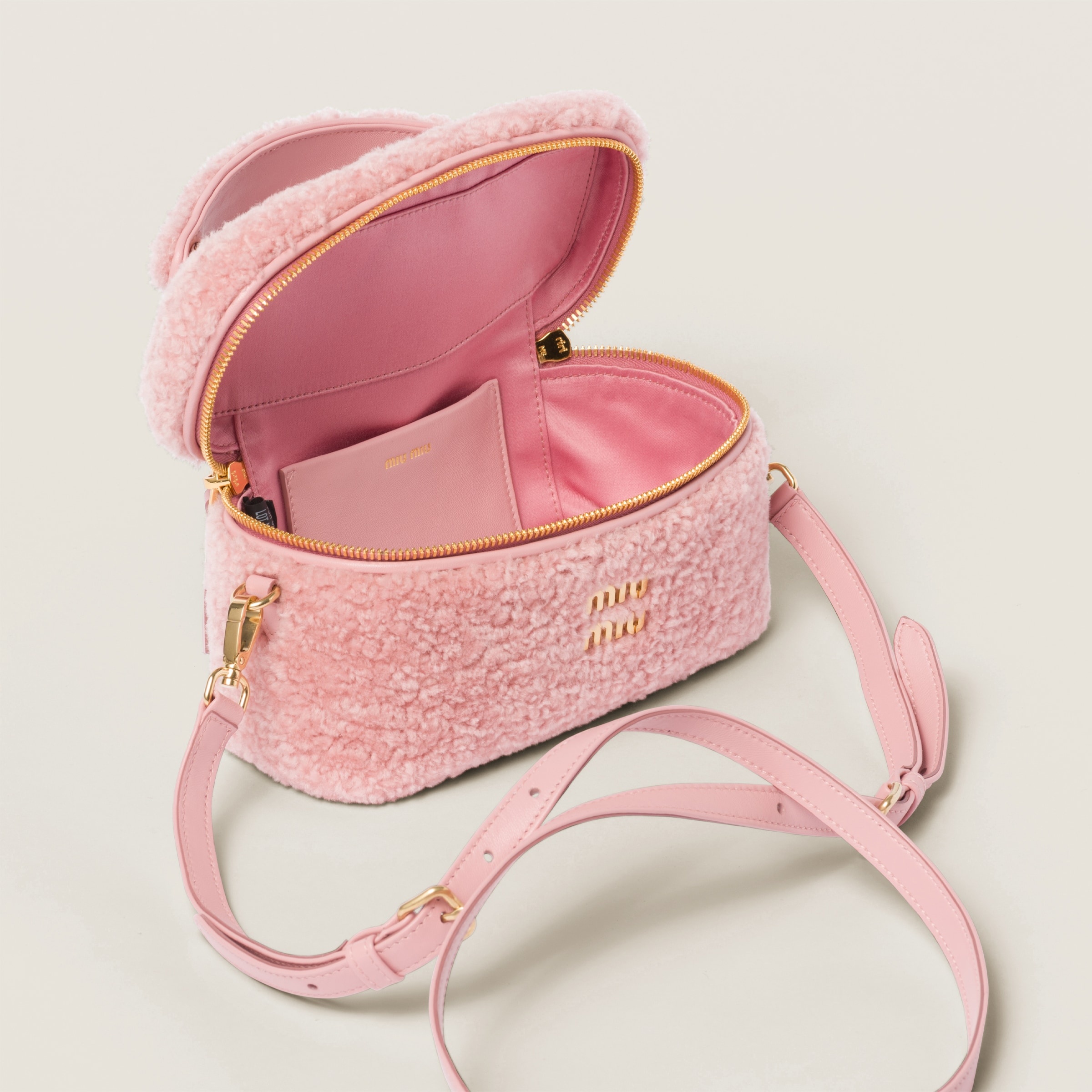 Shearling shoulder bag with leather details - 5