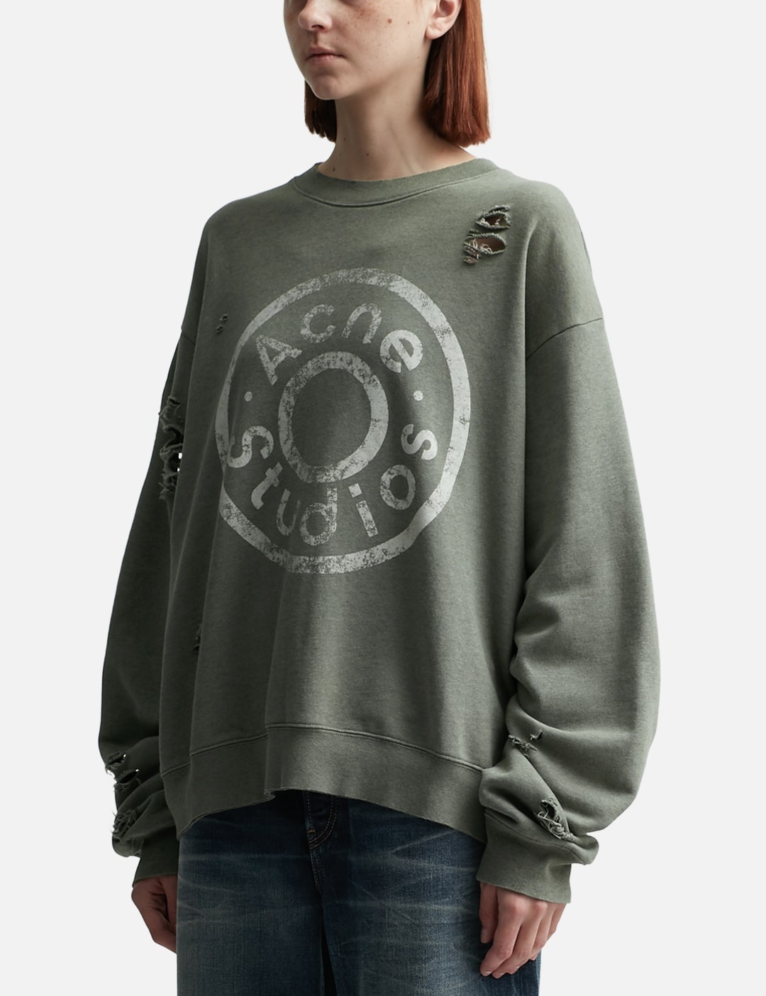 LOGO PRINT DISTRESSED SWEATER - 2