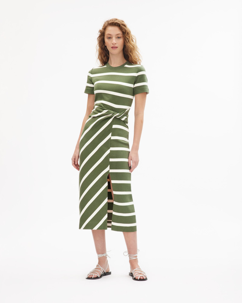 TANYA TAYLOR SHORT SLEEVE STRIPED CODY DRESS outlook
