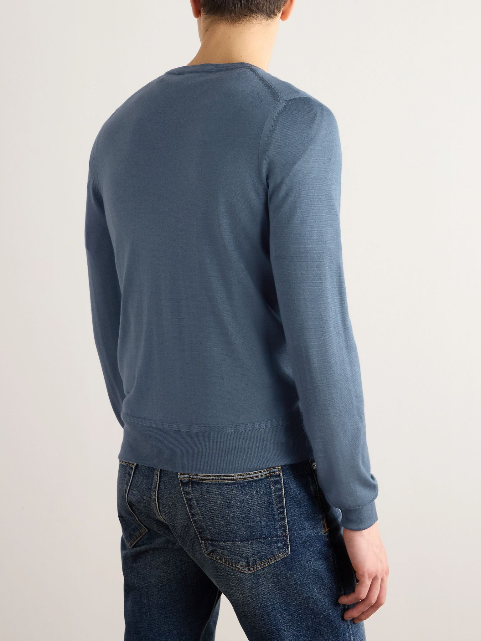 Cashmere and Silk-Blend Sweater Blue - 3