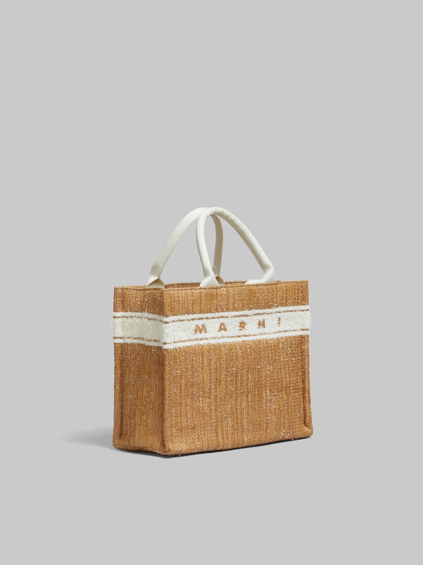 ECRU RAFFIA-EFFECT SMALL TOTE BAG WITH TUFTED LOGO - 6