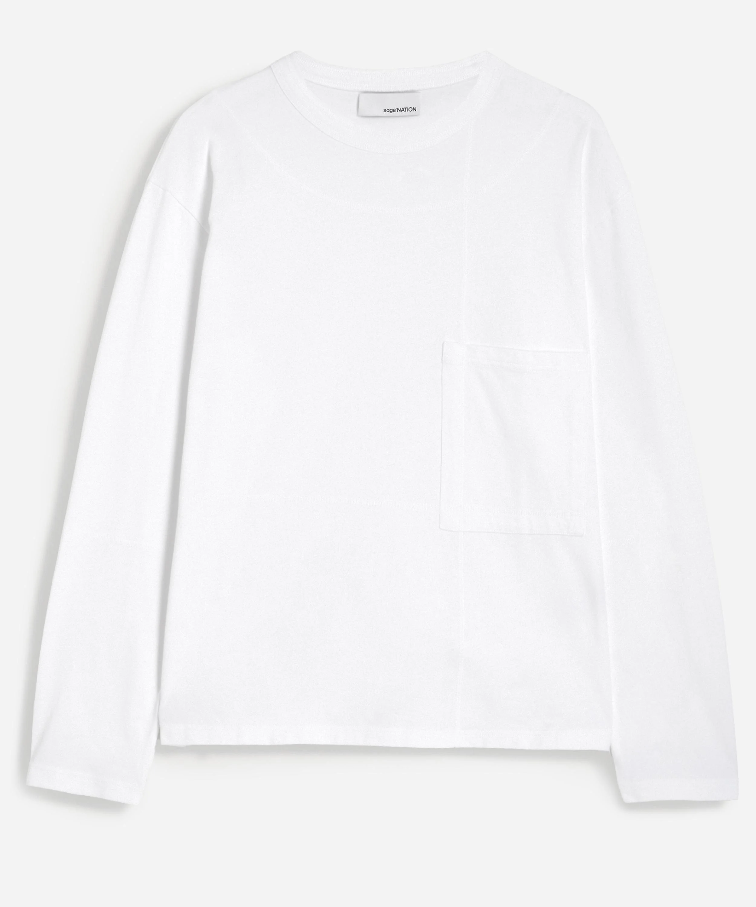 Cross Stitch Long-Sleeve T-Shirt in White - 1