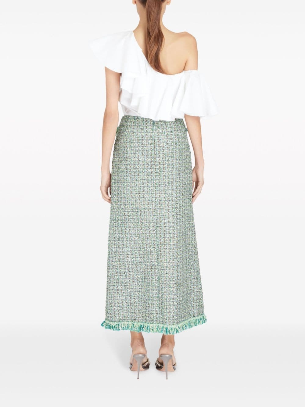 one-shoulder ruffle-trim blouse - 4