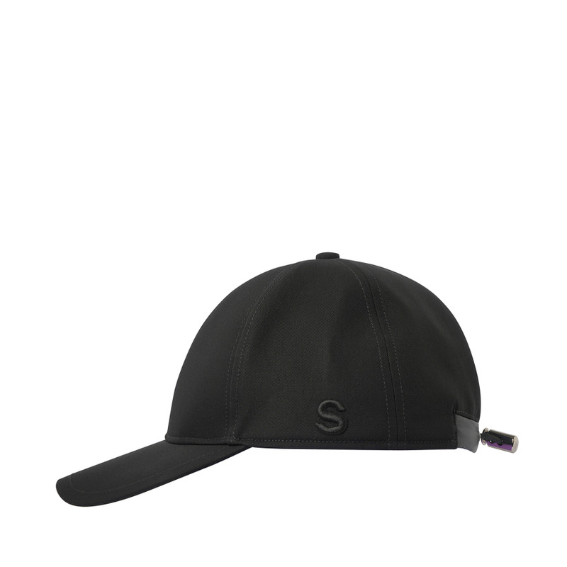 sacai Back Drawstring Cap in Black outlook