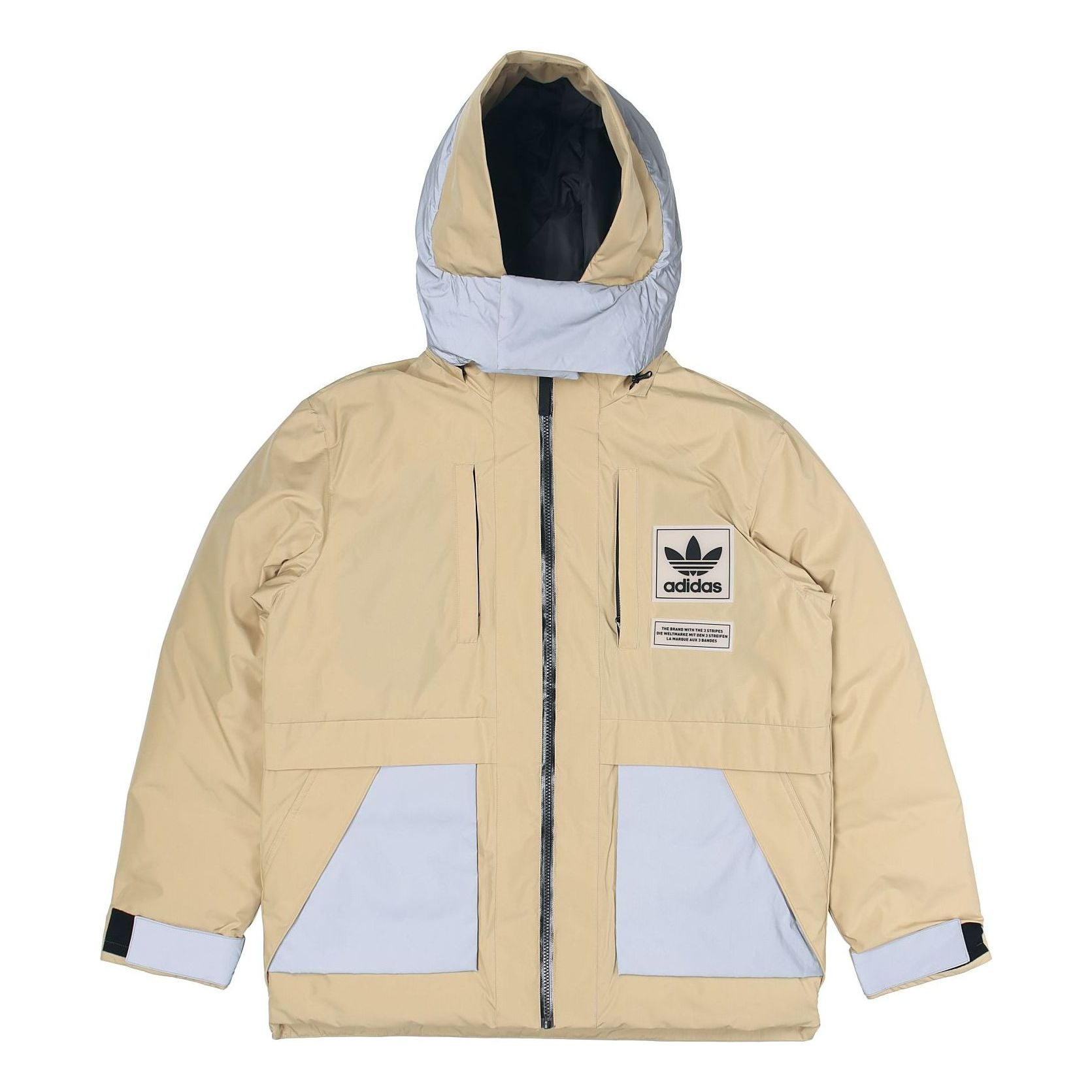 adidas originals Large Logo Cargo hooded Stay Warm Down Jacket Creamy White H66018 - 1