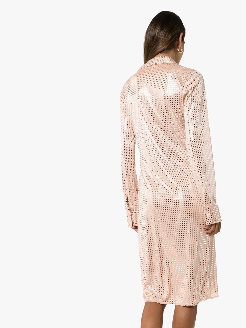 sequinned shirt dress - 4