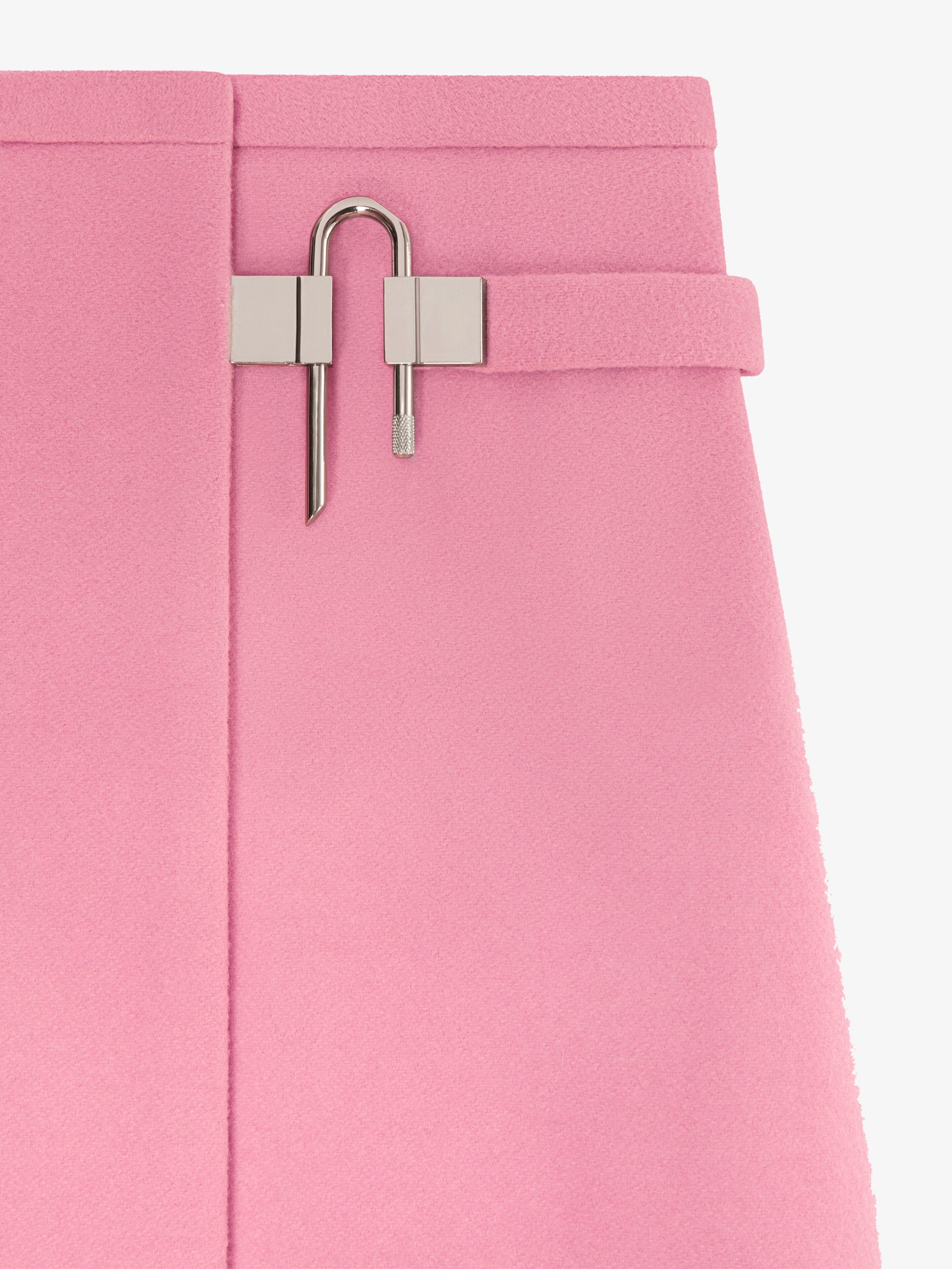 MINI WRAP SKIRT IN WOOL WITH U-LOCK CLOSING - 5