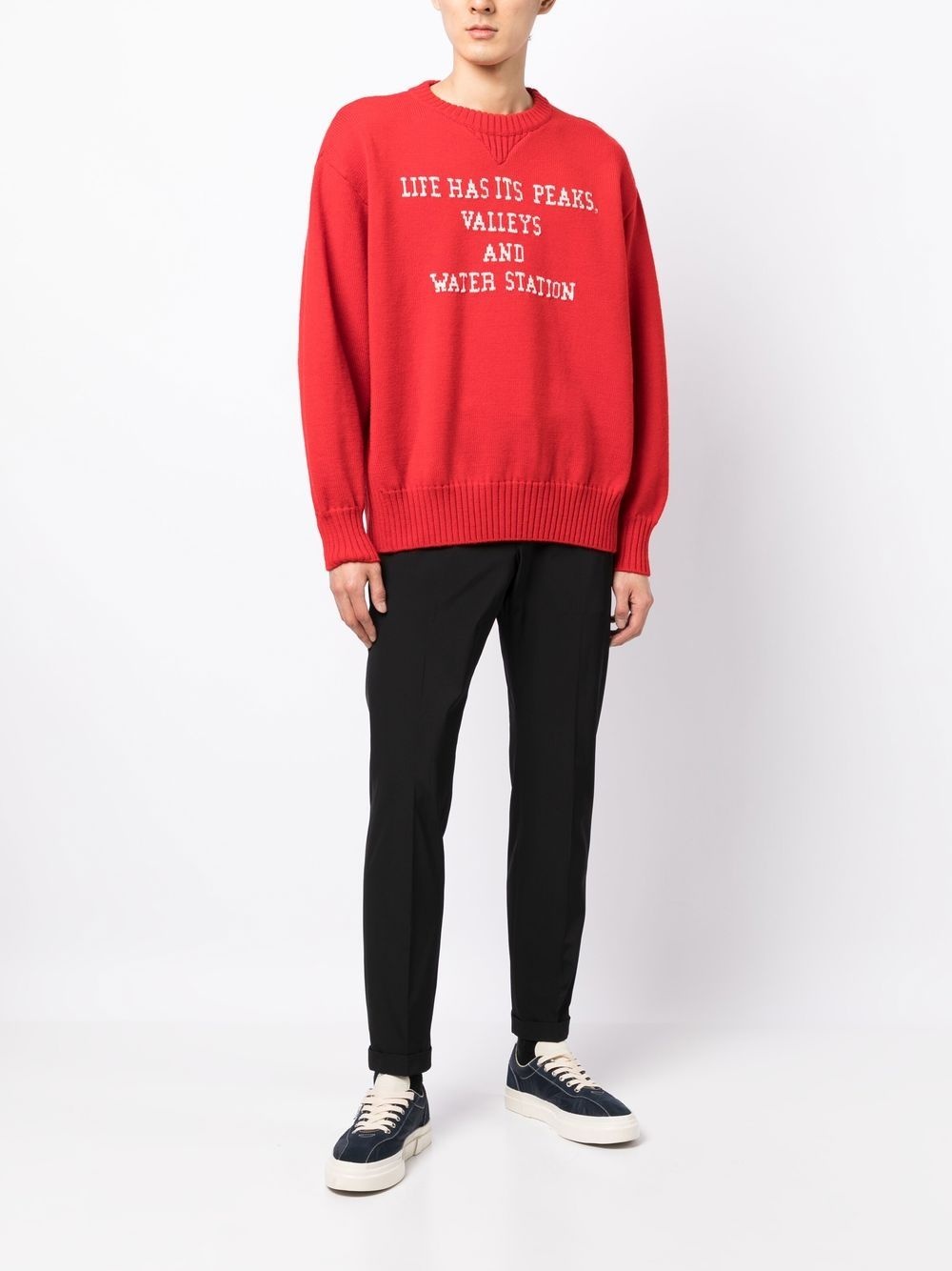slogan-print wool jumper - 2