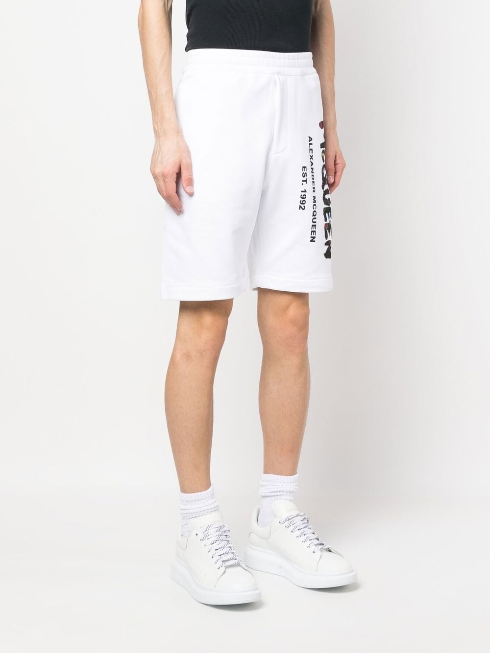 Graffiti-print cotton track shorts - 3