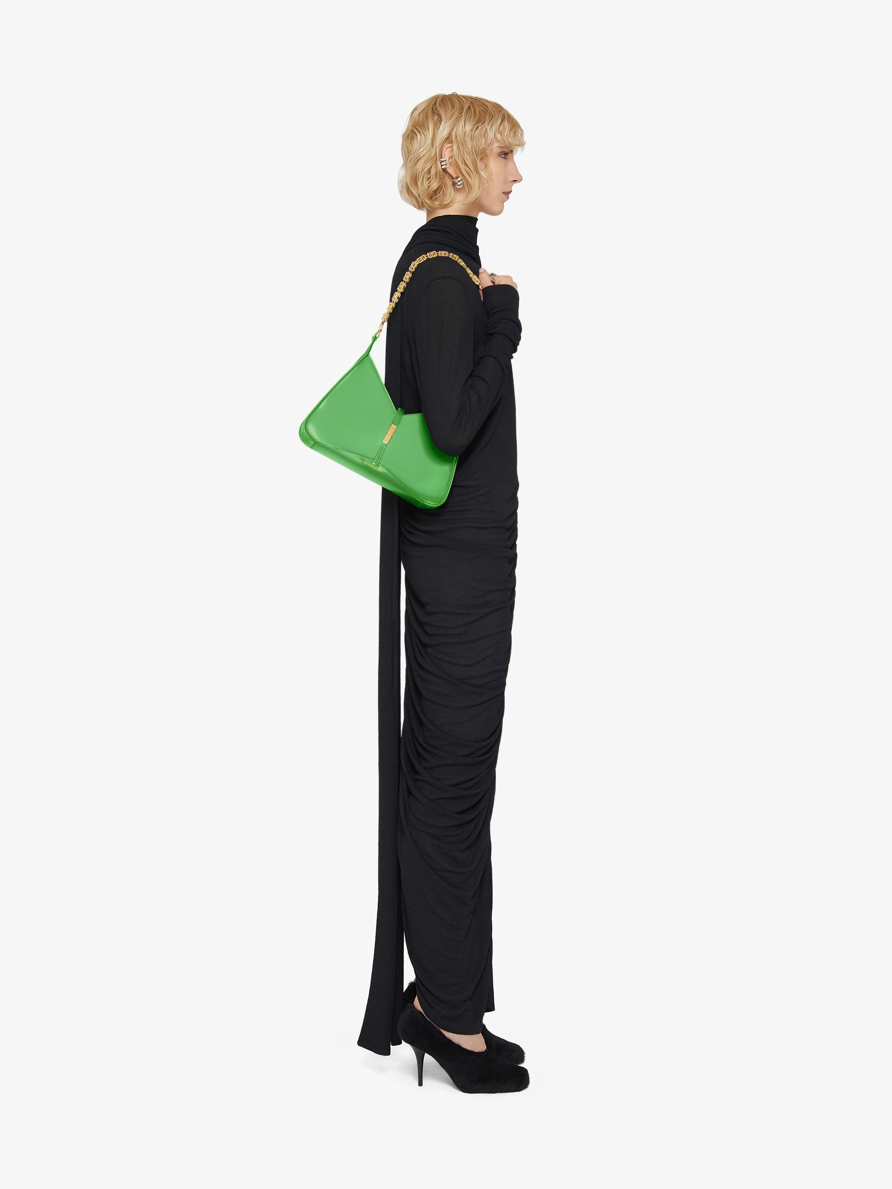 SMALL CUT OUT BAG IN SHINY LEATHER WITH CHAIN - 3