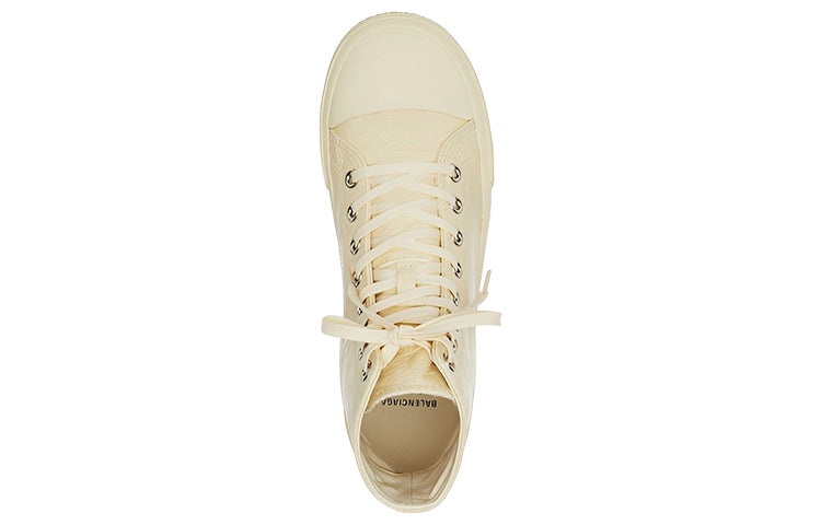 Balenciaga Paris High Top Sneakers 'Beige Leather and Beige Rubber' 688752W3RCA9090 - 3