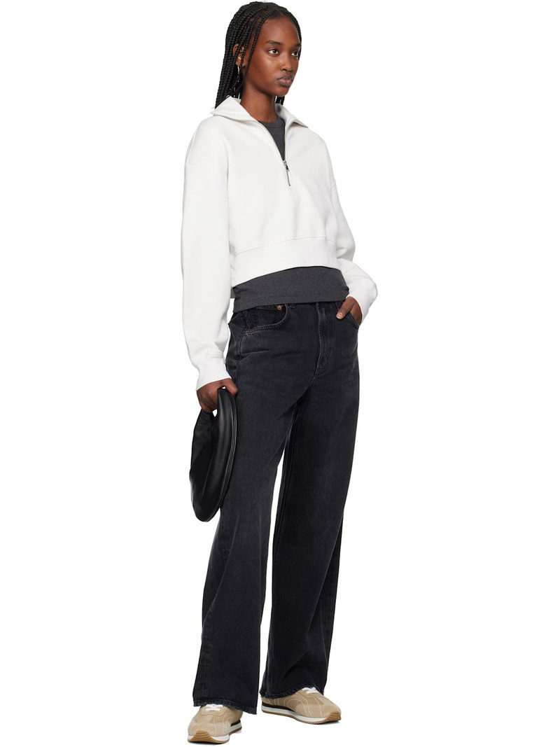AGOLDE Off-White Bethan Quarter Zip Sweatshirt outlook