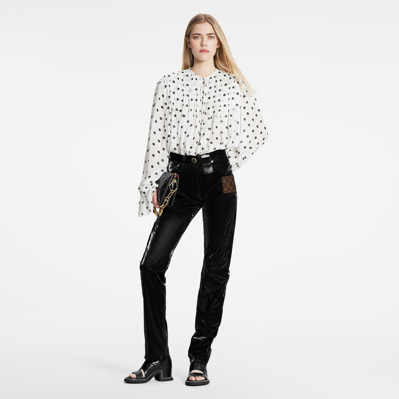 Monogram Patch Stretch Nylon Pants 2