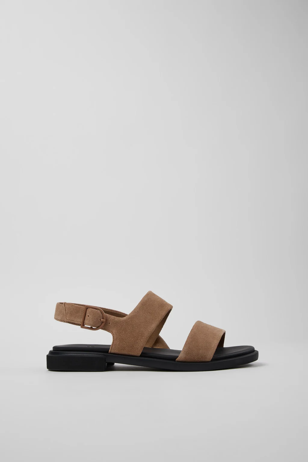 Eda Brown Suede Leather Sandals for Women. - 1