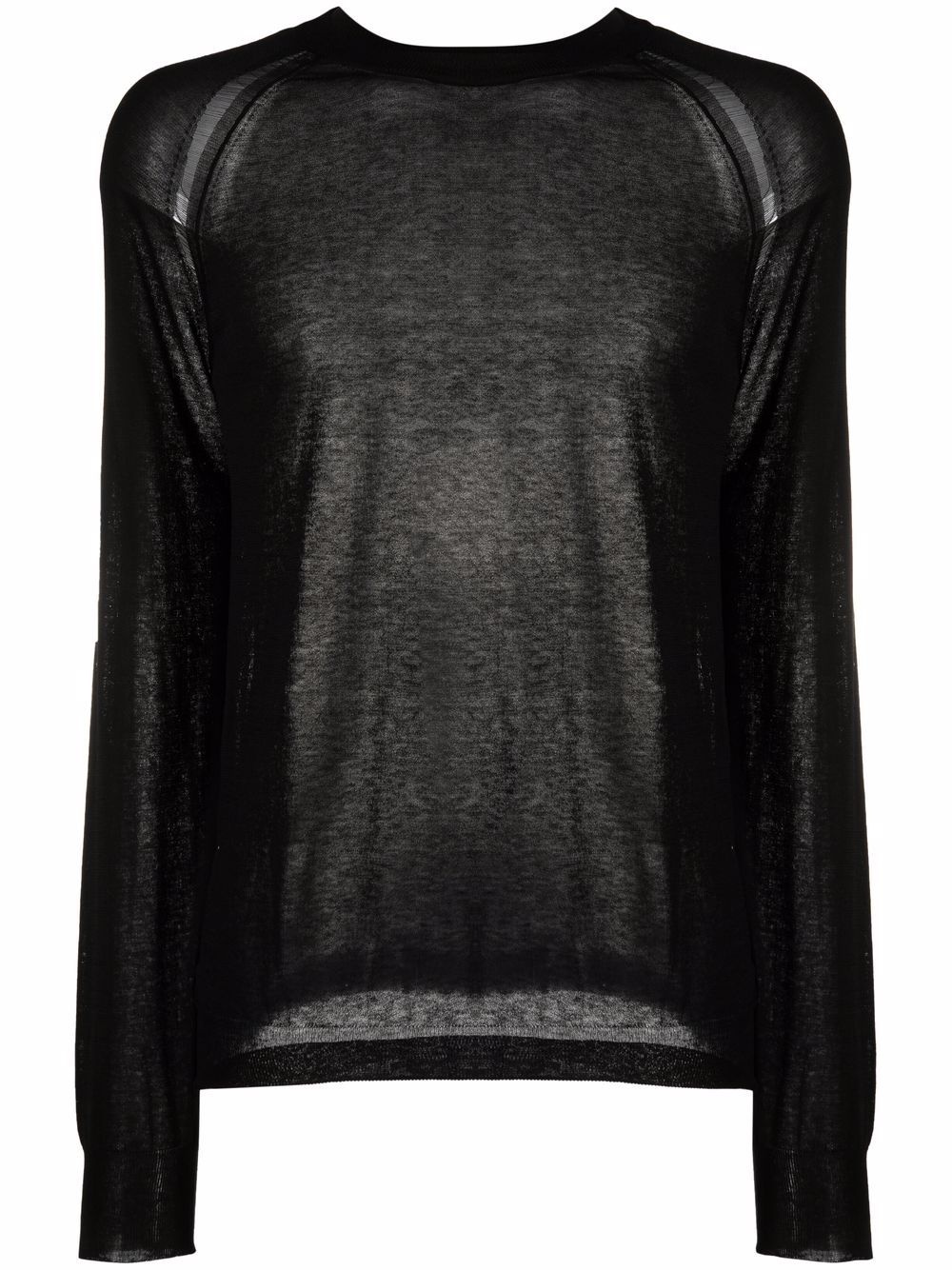 distressed-effect fine-knit jumper - 1