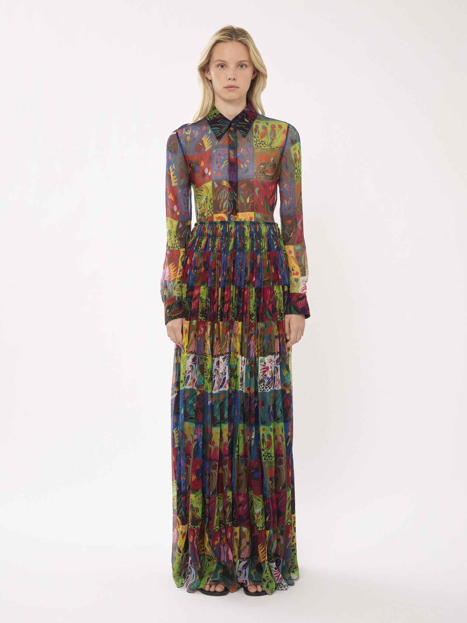 RUCHED LONG SKIRT - 4