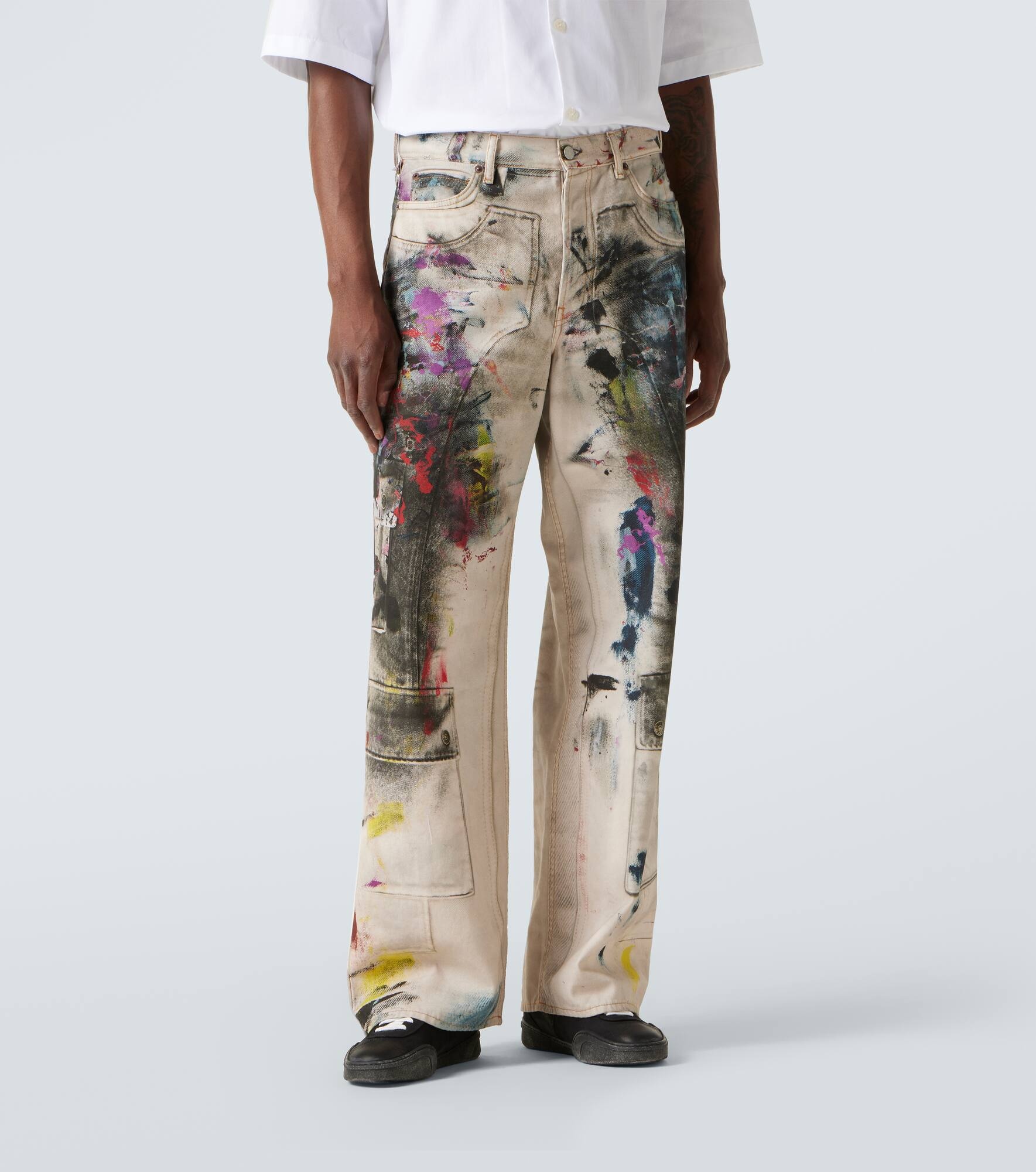 1981 trompe l'oeil canvas cargo pants - 3