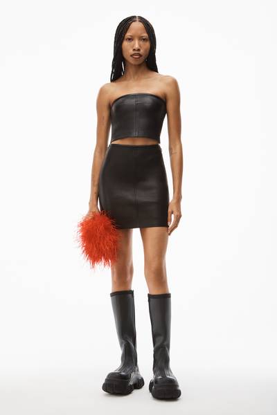 Alexander Wang BODYCON MINI SKIRT IN LEATHER outlook